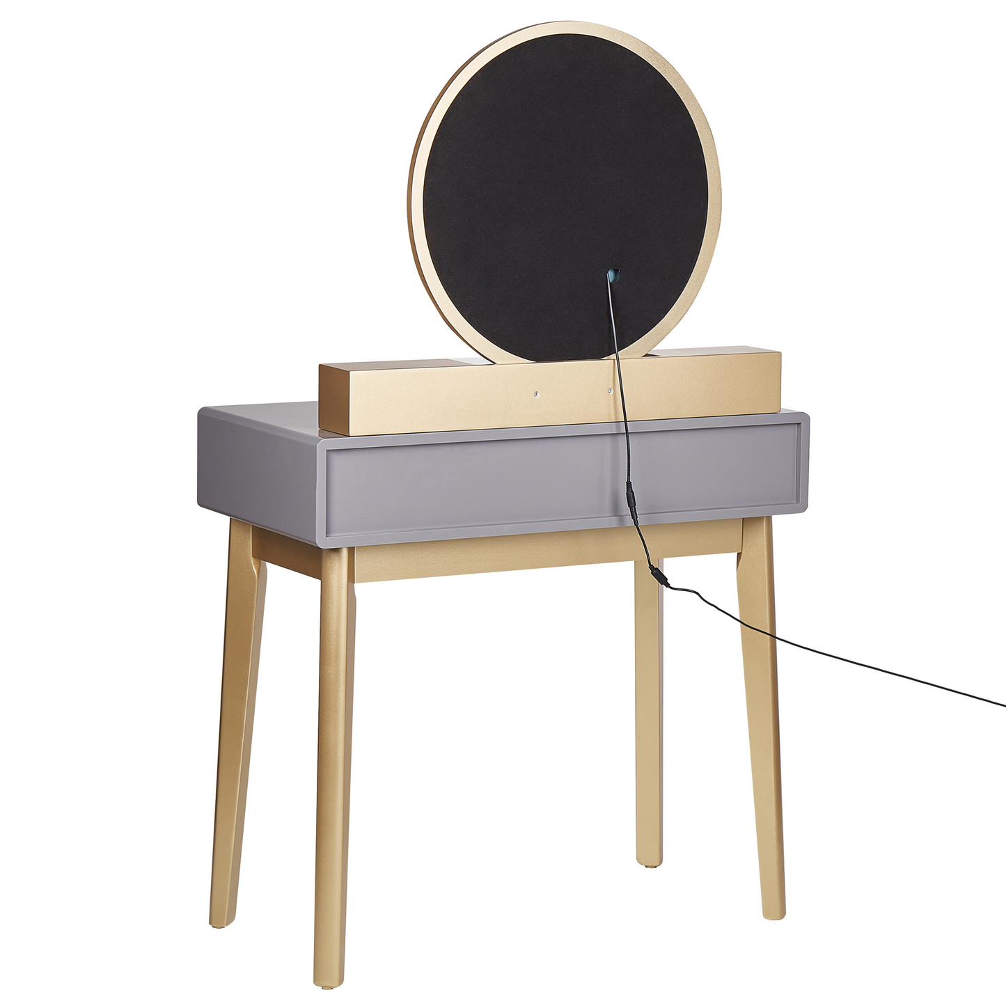 Schminktisch mit Spiegel und Hocker FEDRY LED Grau