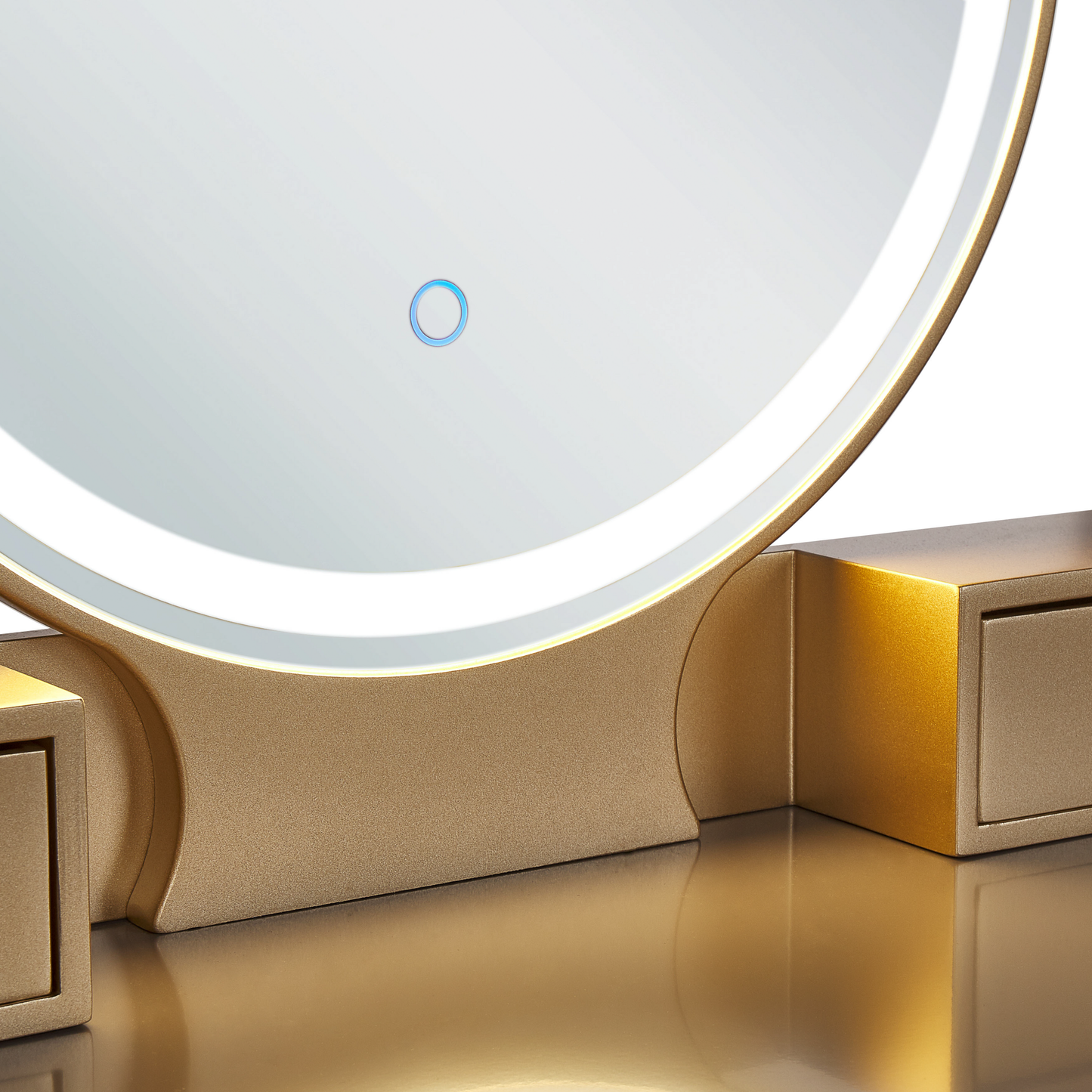 Schminktisch mit Spiegel und Hocker FEDRY LED Grau