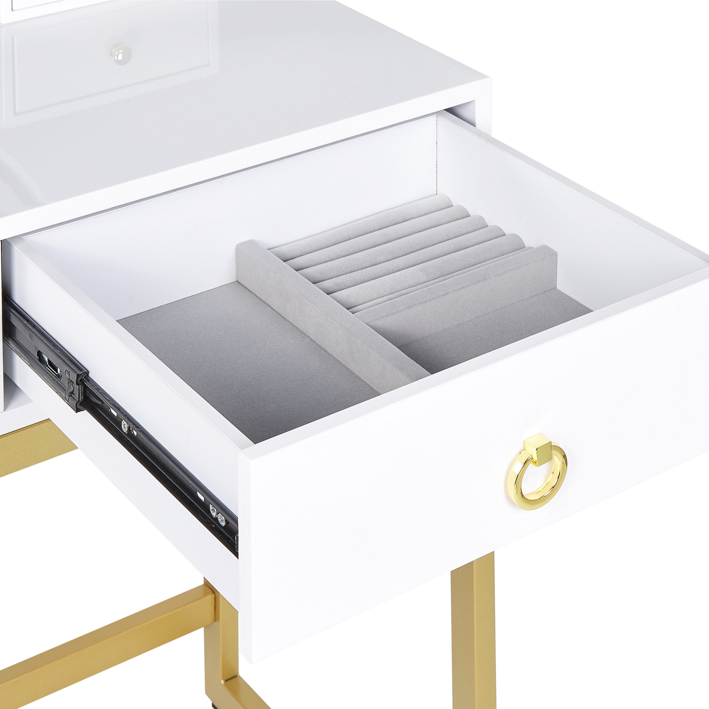 Schminktisch mit Spiegel und Hocker AUXON LED Weiss