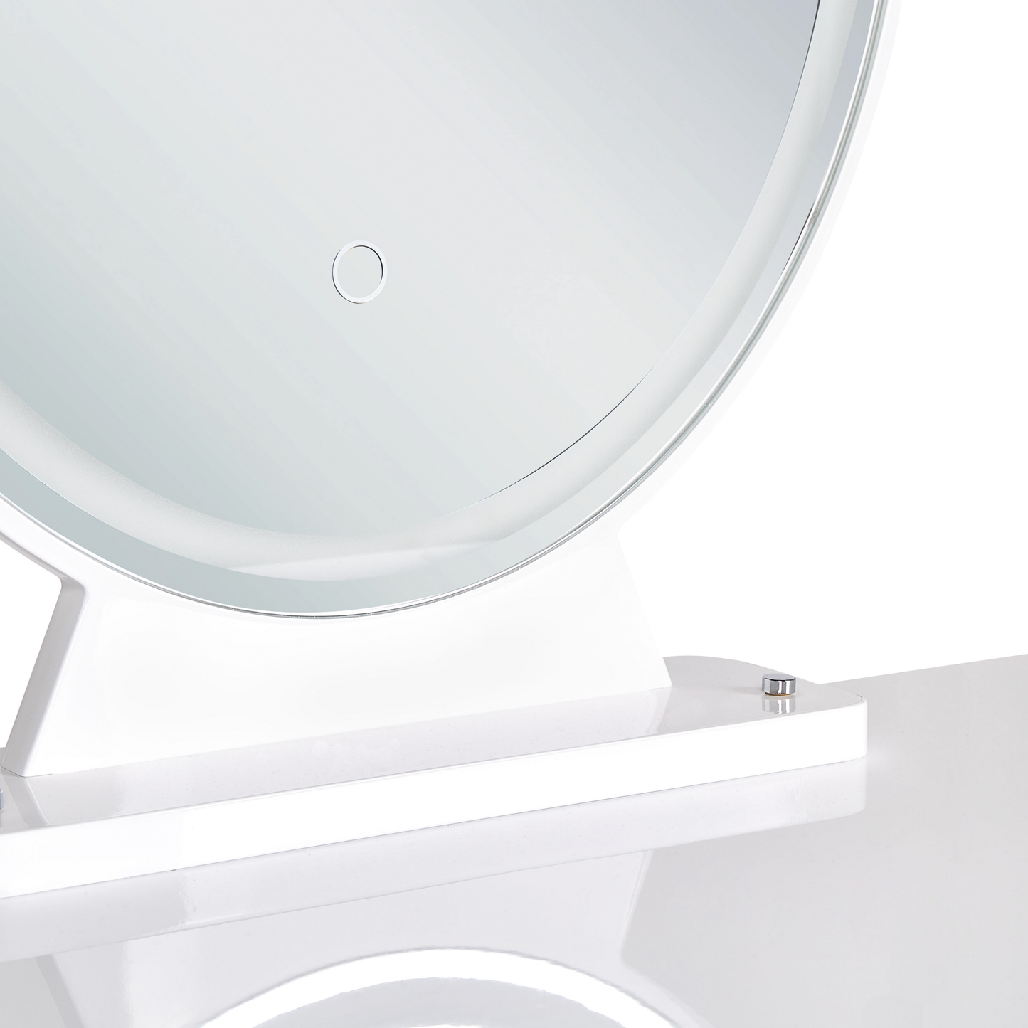 Schminktisch mit Spiegel und Hocker CAEN LED Weiss