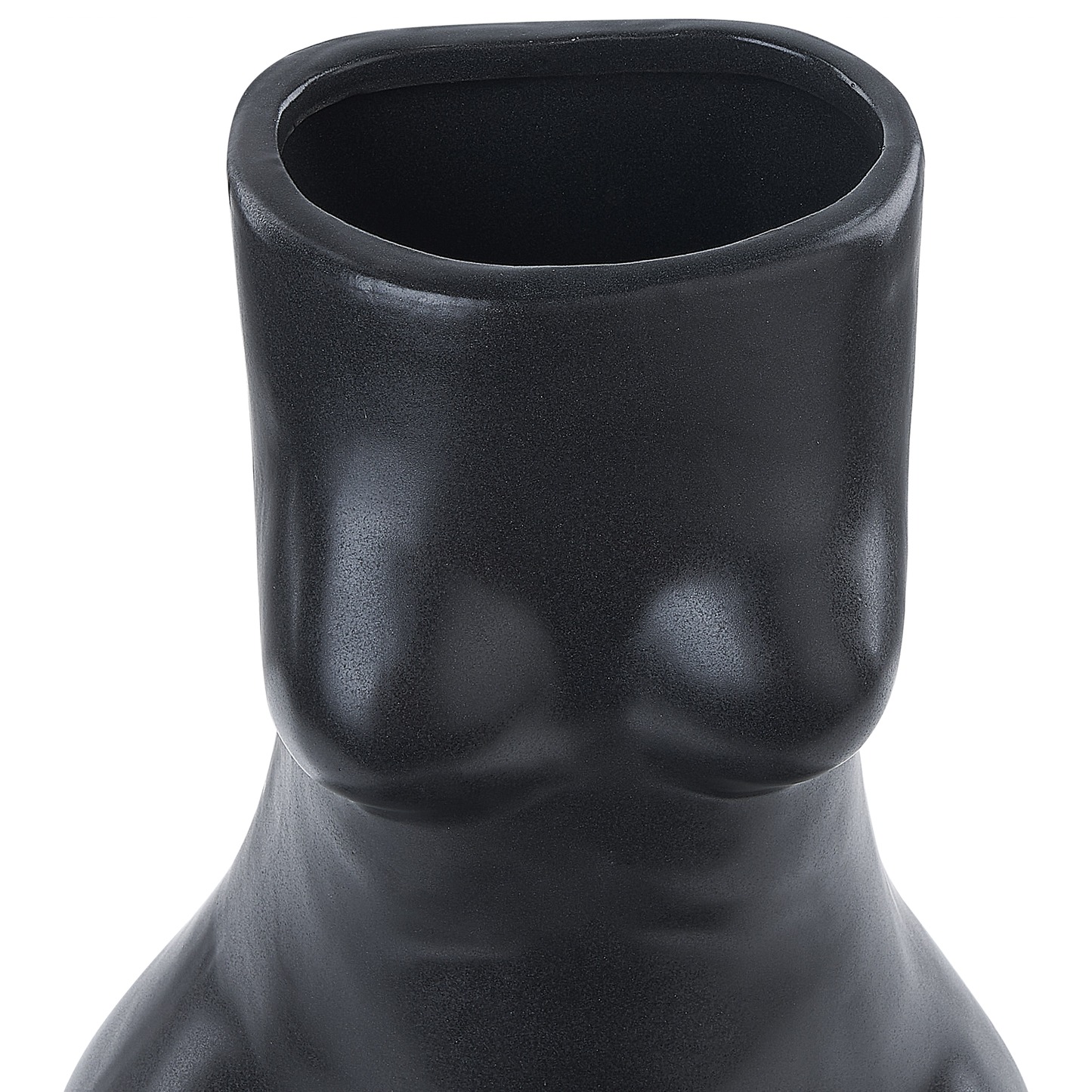 Blumenvase PYRGOS Keramik 22 cm Schwarz