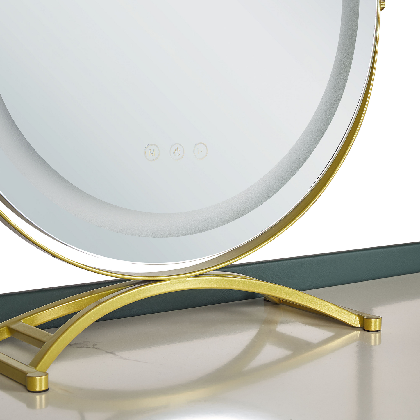 Schminktisch mit Spiegel und Hocker VINAX LED Dunkelgrün