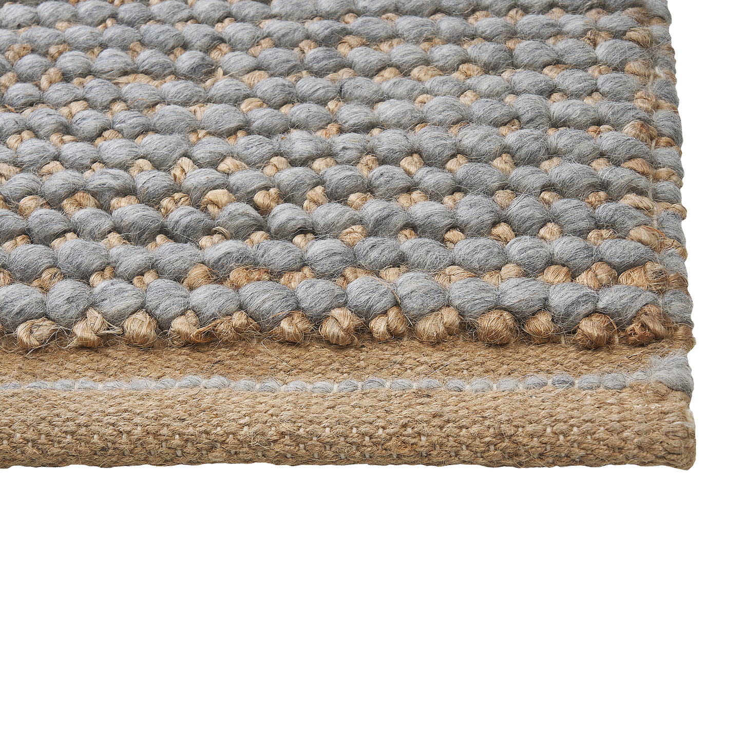 Teppich Wolle grau 80 x 150 cm Kurzflor BANOO