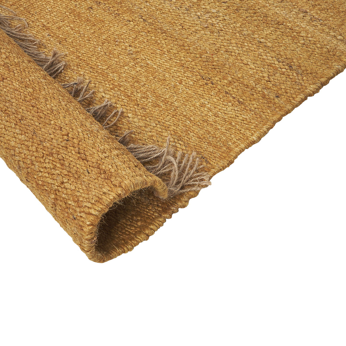 Teppich Jute senfgelb 160 x 230 cm Kurzflor zweiseitig LUNIA
