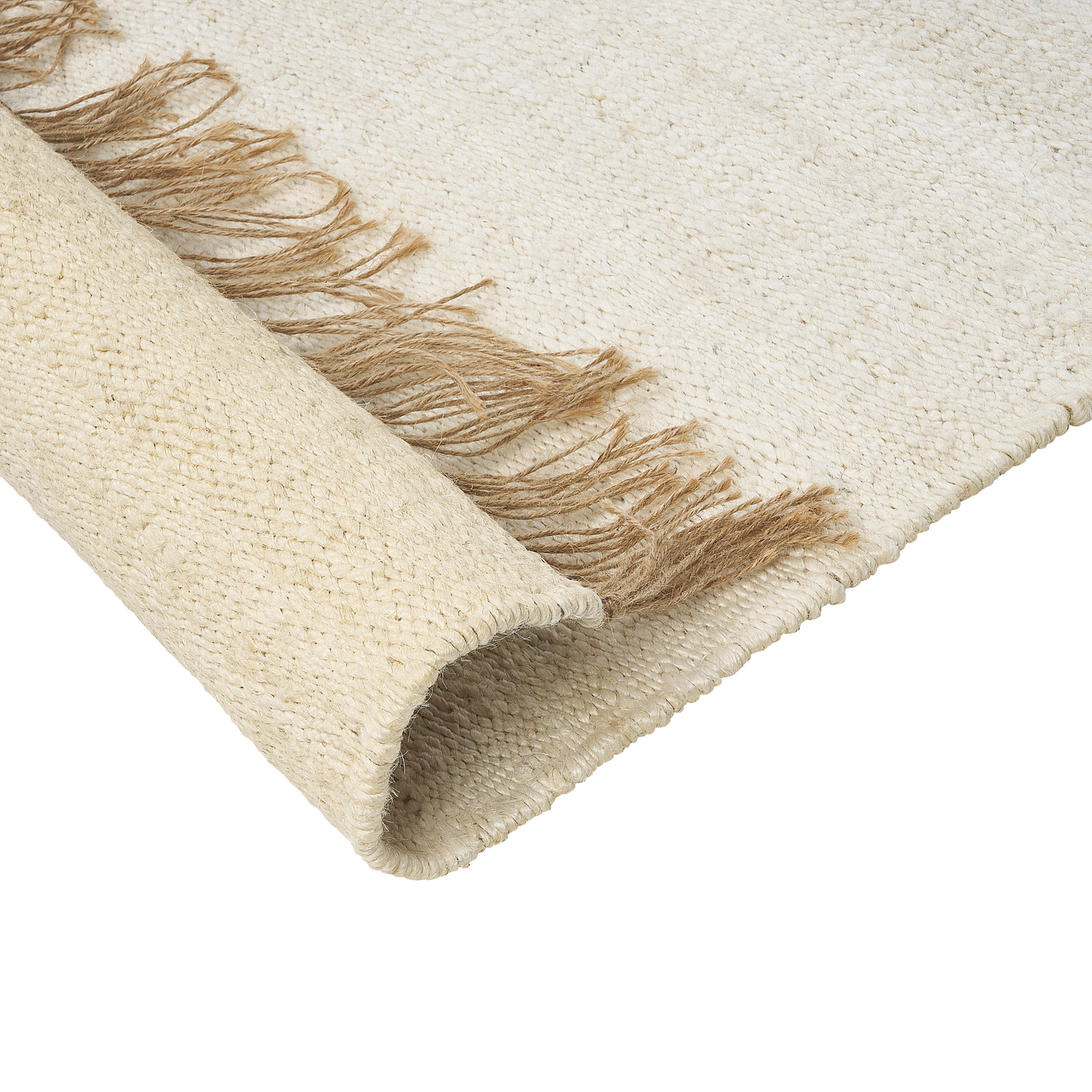 Teppich Jute hellbeige 80 x 150 cm Kurzflor zweiseitig LUNIA