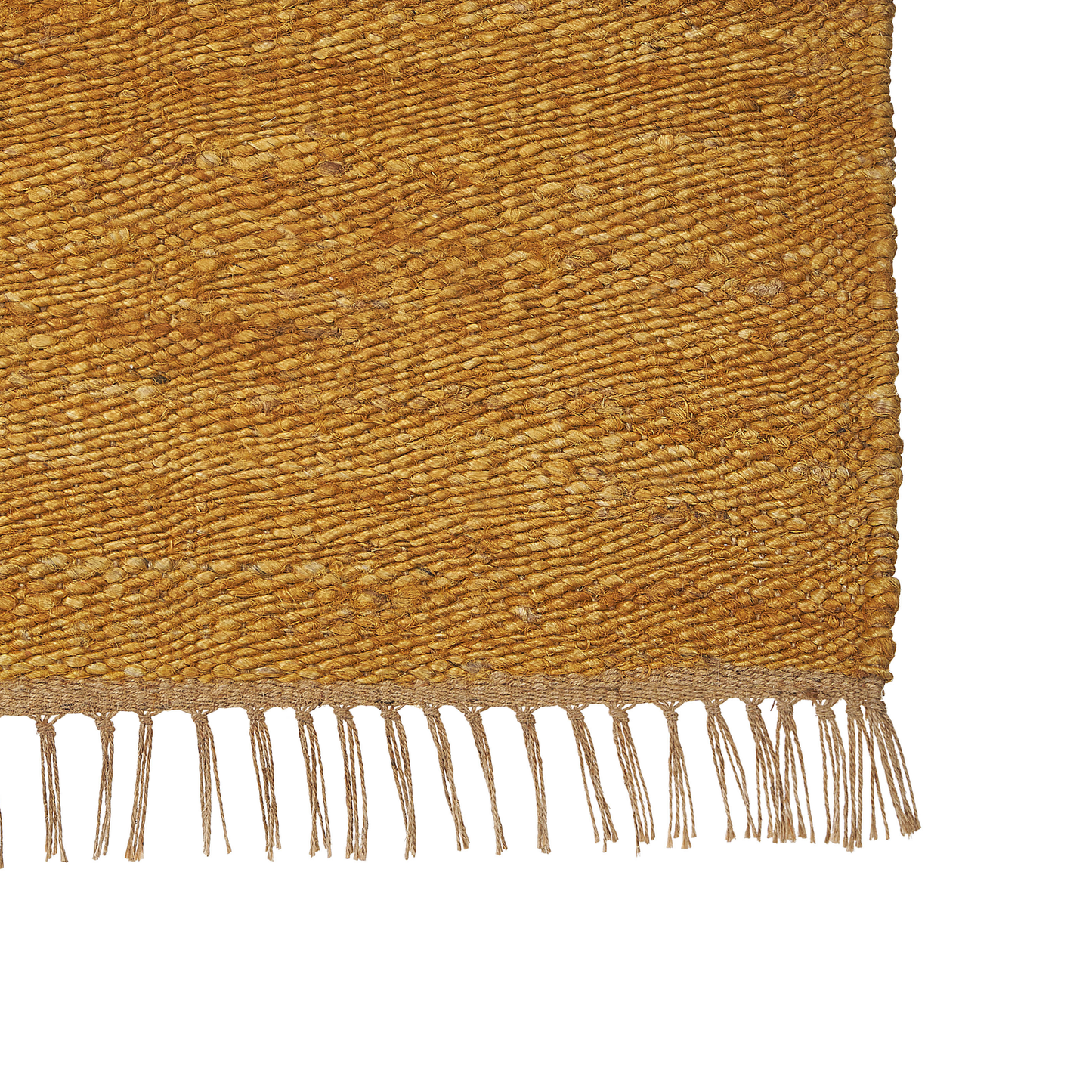 Teppich Jute senfgelb 80 x 150 cm Kurzflor zweiseitig LUNIA