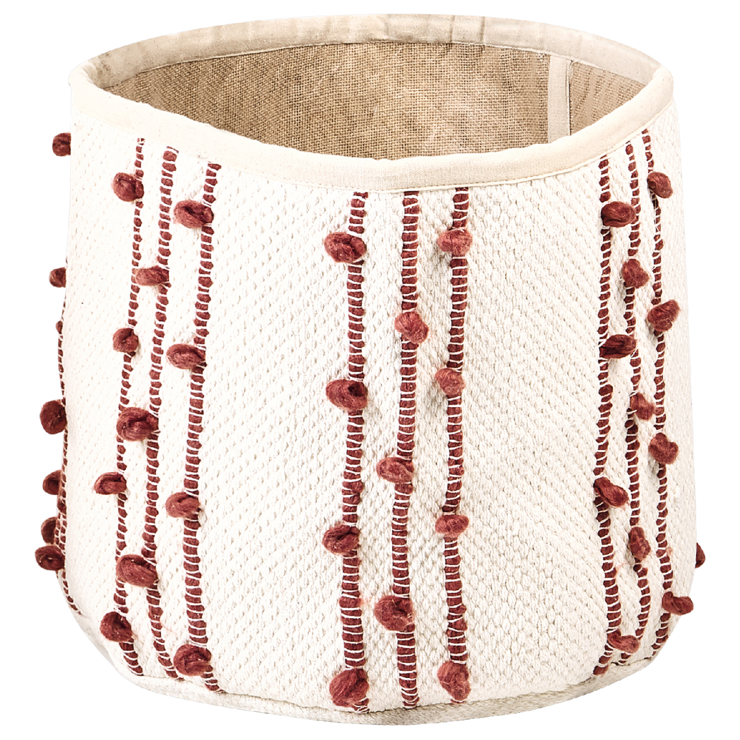 Korb Baumwolle beige / rot 2er Set KHEL