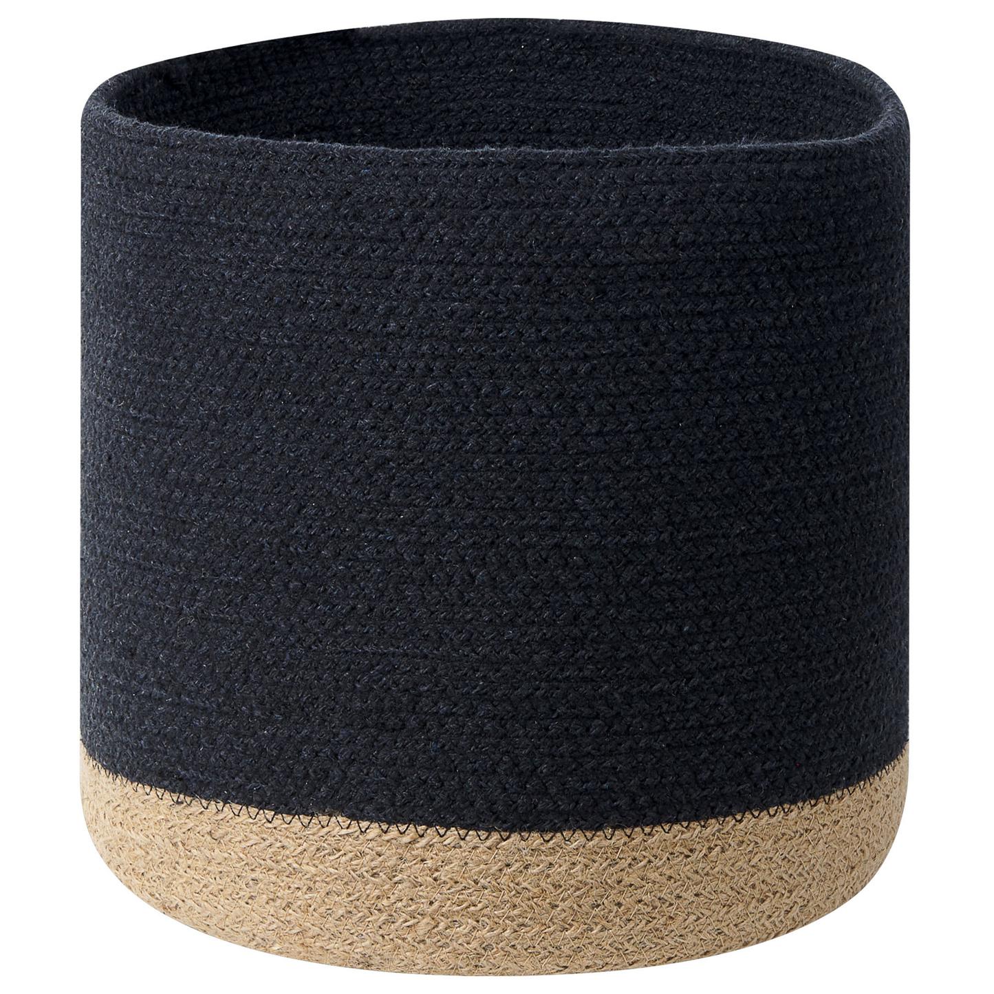 Textilkorb Baumwolle schwarz / beige 3er Set BASIMA