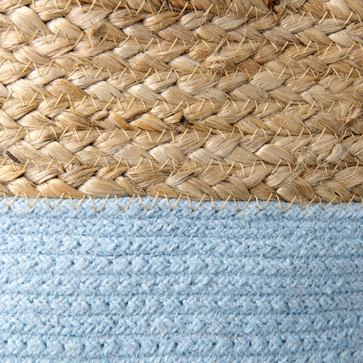 Aufbewahrungskorb Jute weiss / blau 2er Set GAJAR