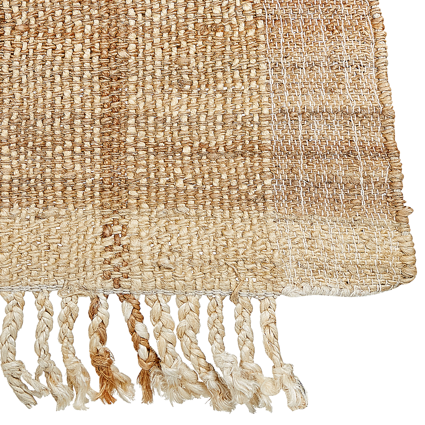 Teppich Jute hellbeige / braun 80 x 150 cm Streifenmuster Kurzflor KARKIN
