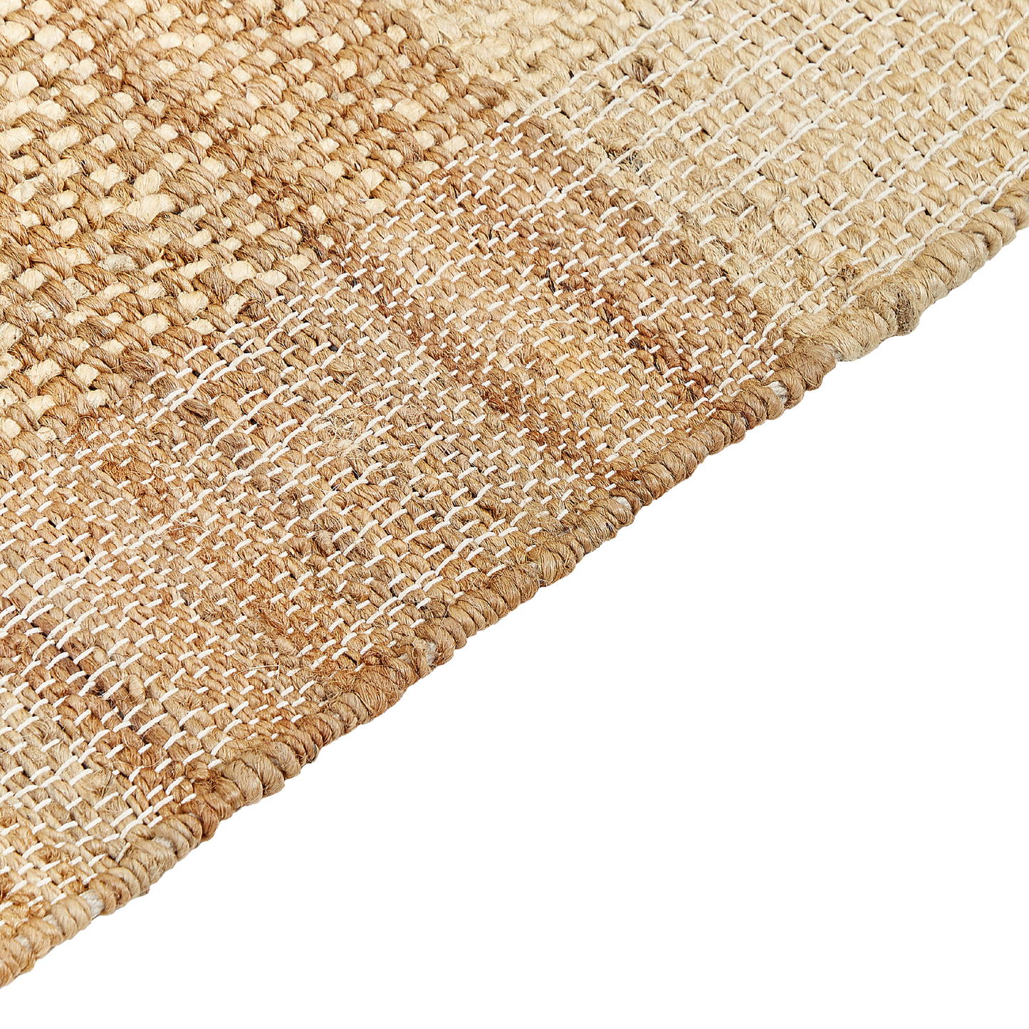 Teppich Jute hellbeige / braun 80 x 150 cm Streifenmuster Kurzflor KARKIN