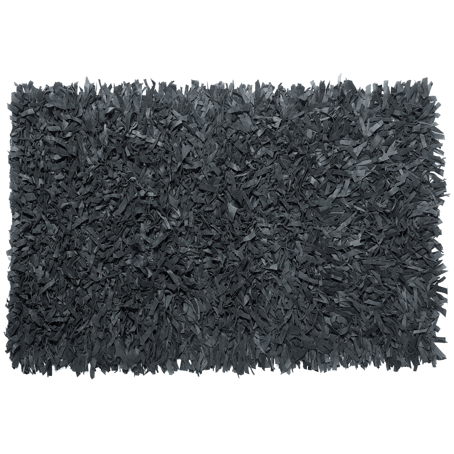 Teppich Leder schwarz 160 x 230 cm Shaggy MUT