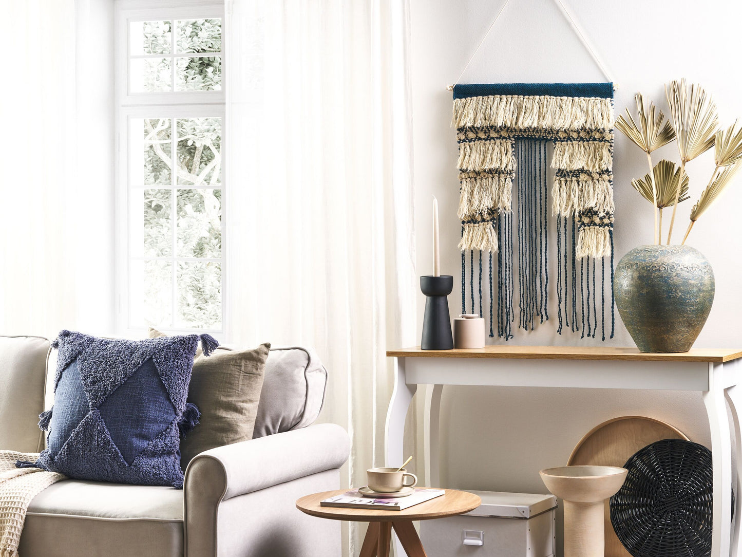 Wandbehang NADRA Baumwolle 77 cm Hellbeige