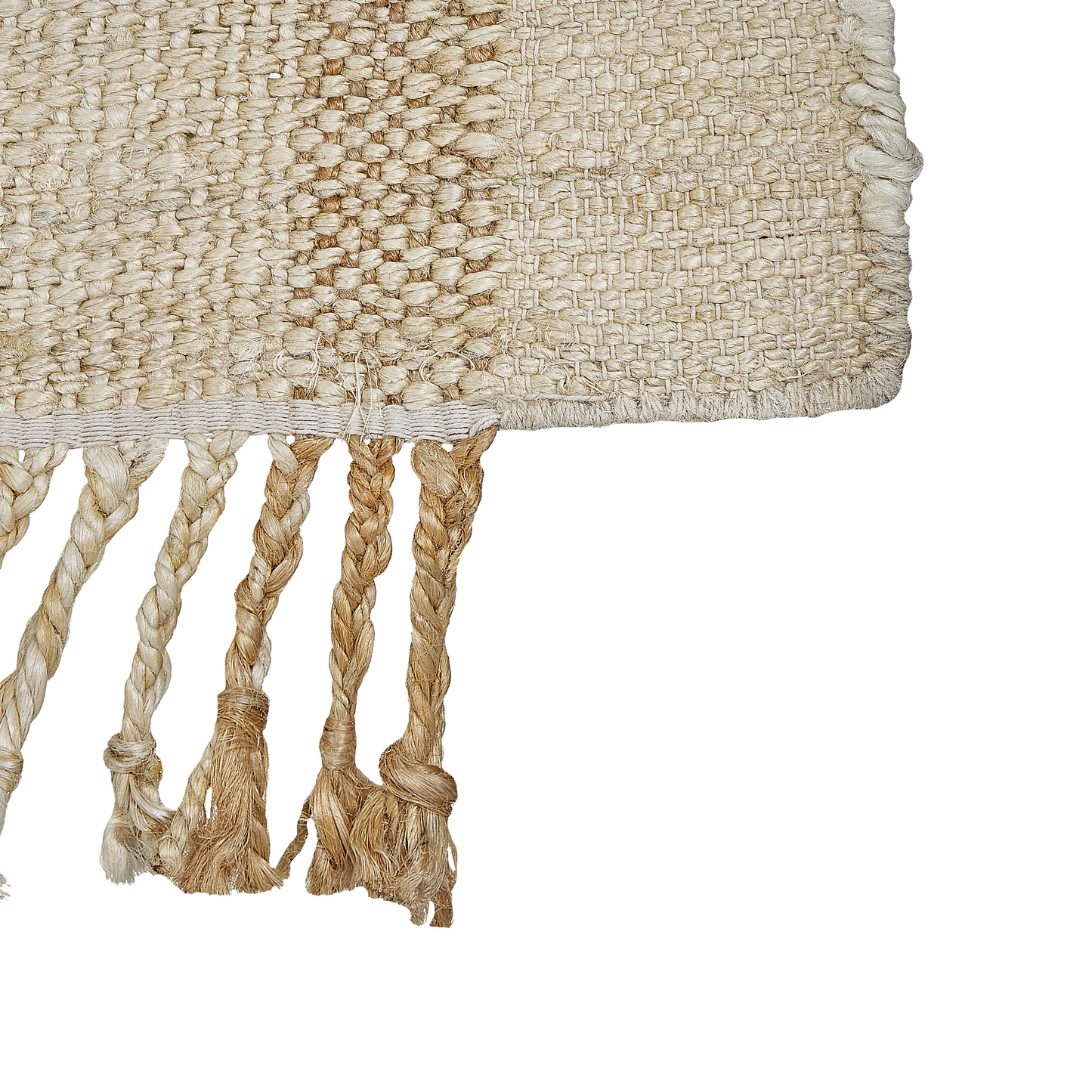Teppich Jute sandbeige 80 x 150 cm geometrisches Muster Kurzflor YELMEZ