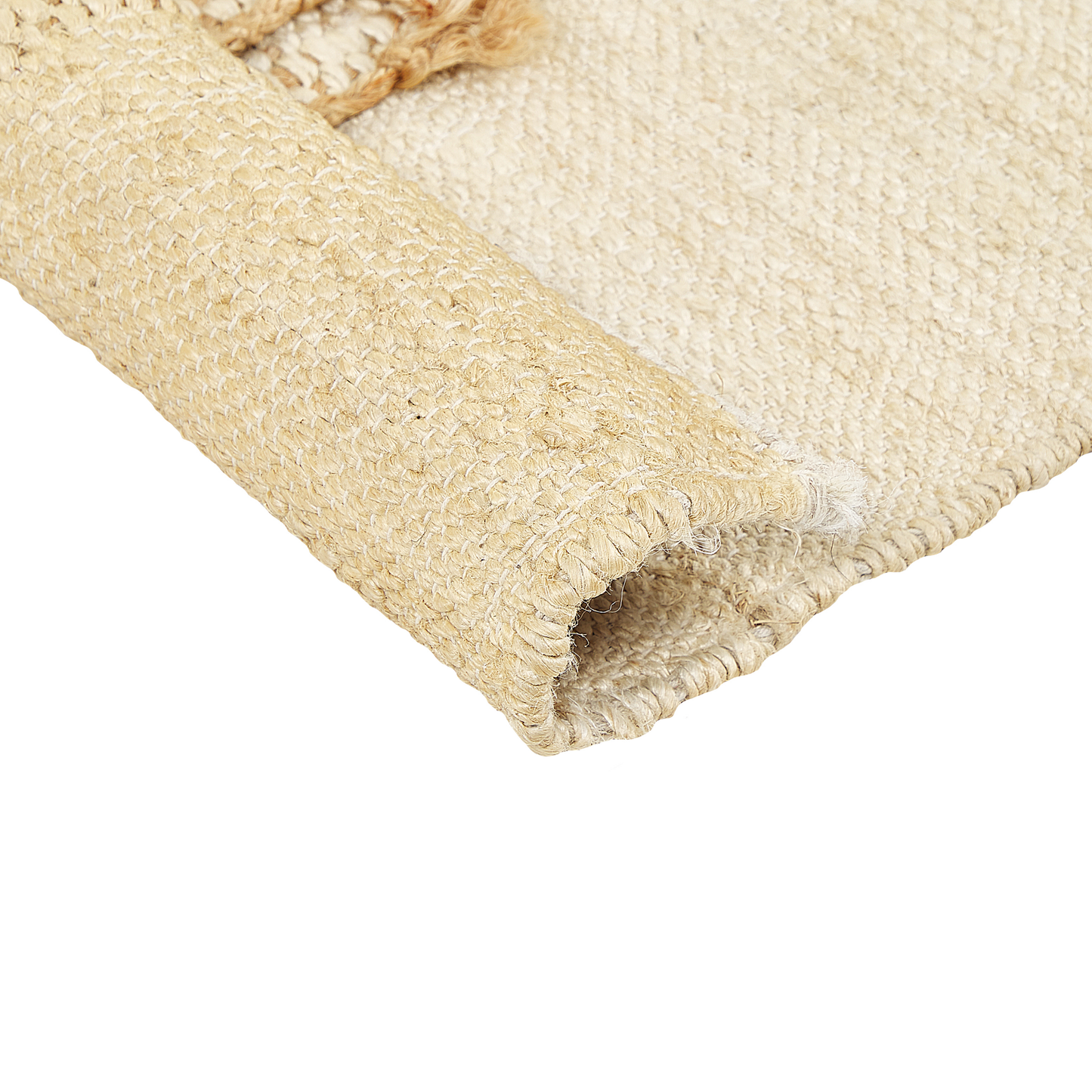 Teppich Jute sandbeige 160 x 230 cm geometrisches Muster Kurzflor HAMZALAR