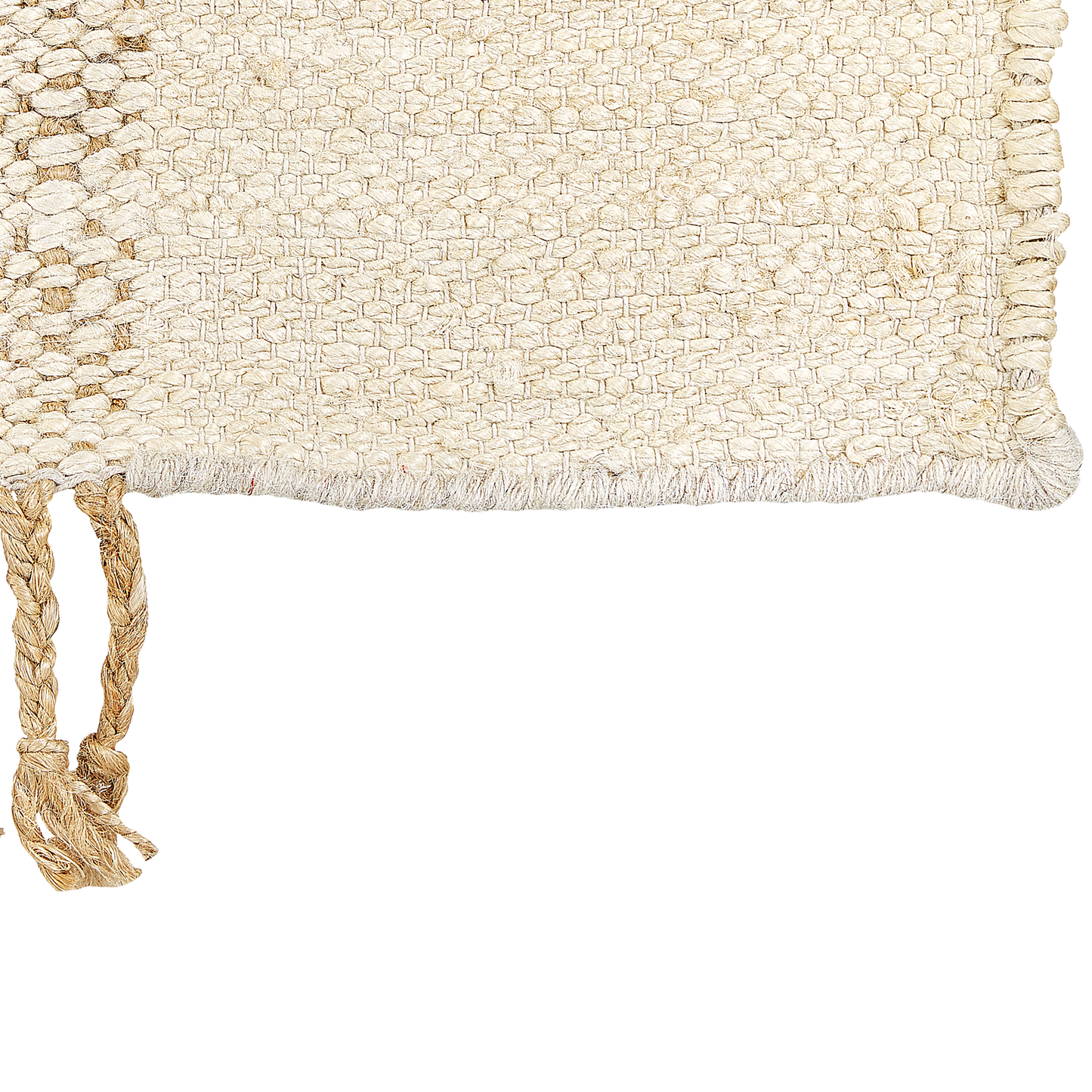 Teppich Jute sandbeige 160 x 230 cm geometrisches Muster Kurzflor HAMZALAR