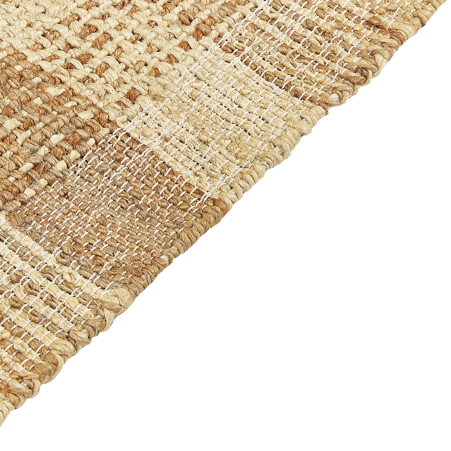 Teppich Jute sandbeige 80 x 150 cm geometrisches Muster Kurzflor BERISSA