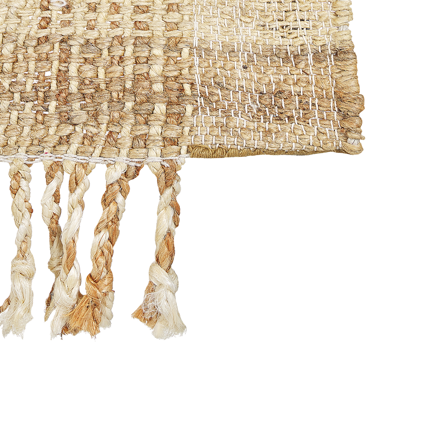 Teppich Jute sandbeige 80 x 150 cm geometrisches Muster Kurzflor BERISSA