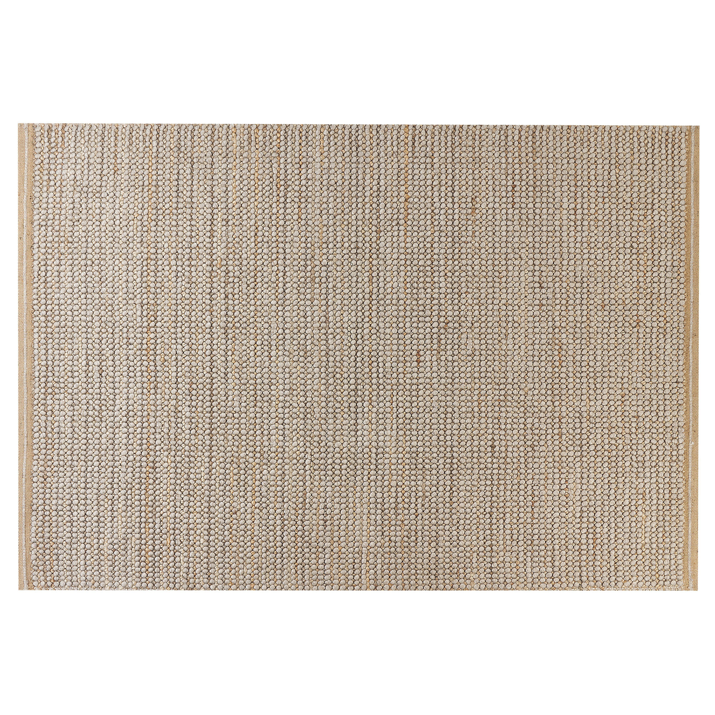 Teppich Wolle beige 140 x 200 cm Kurzflor BANOO