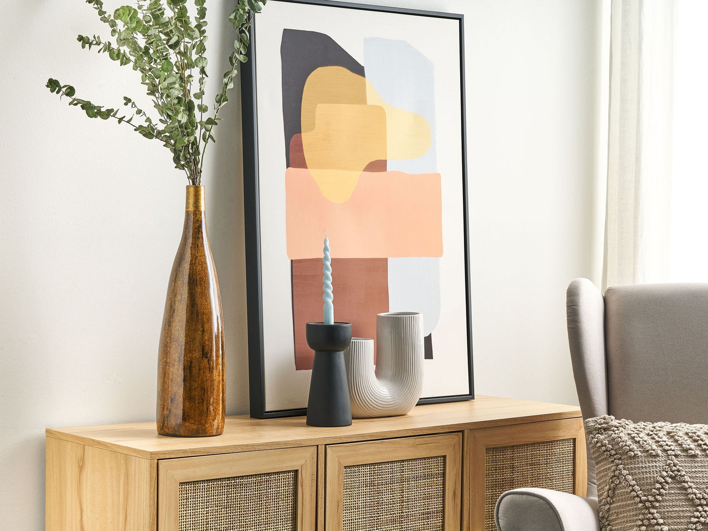 Blumenvase BURGOS Keramik 52 cm Braun