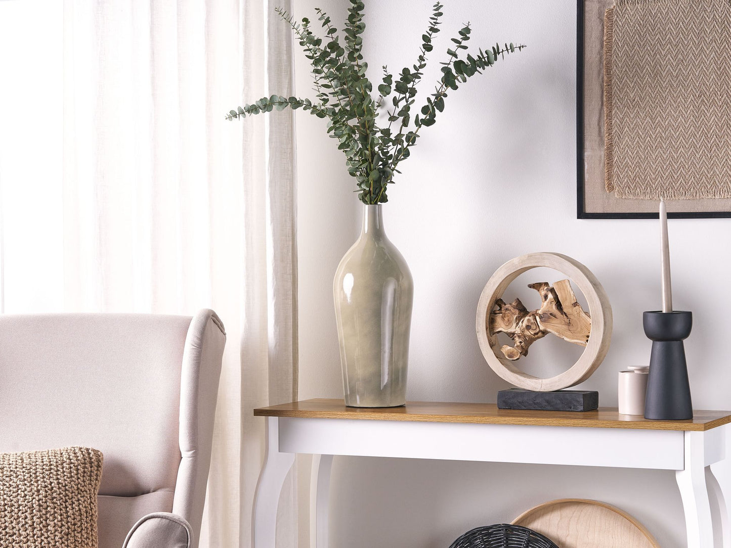 Blumenvase LEGANES Keramik 47 cm Taupe