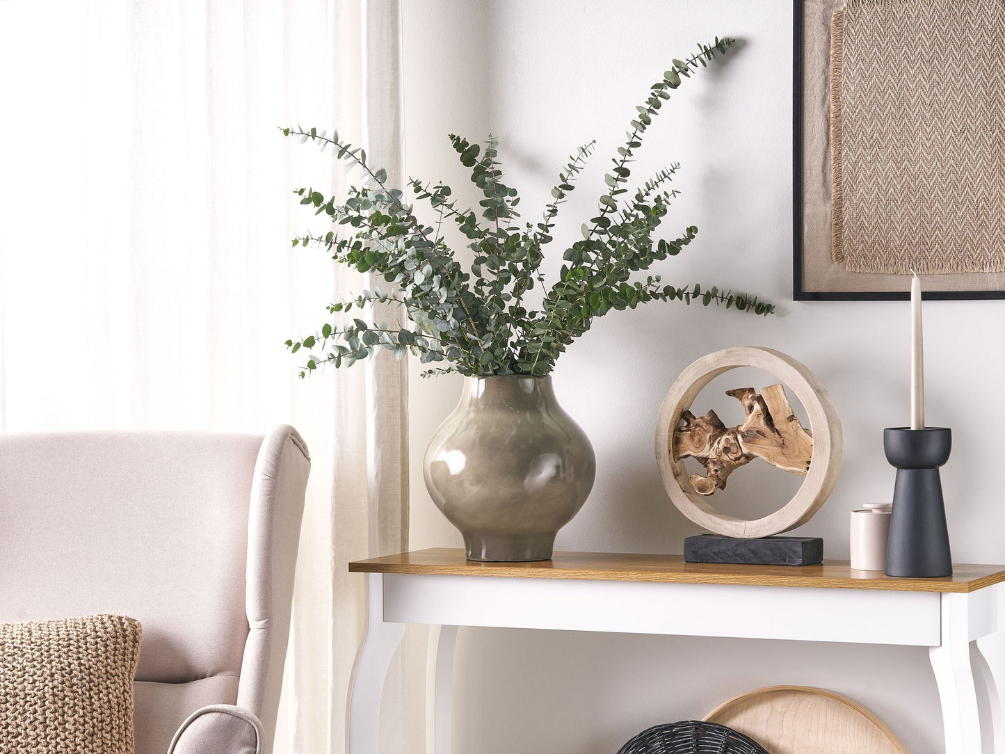 Blumenvase MAGAN Keramik 31 cm Taupe
