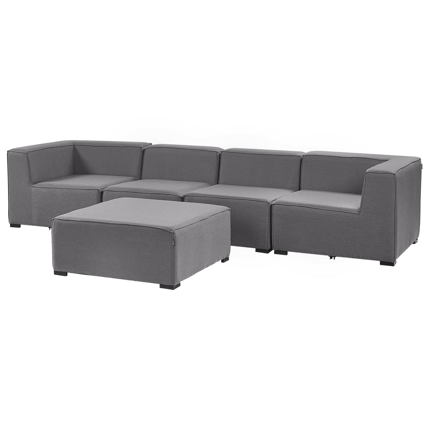 Gartensofa mit Ottomane 4-Sitzer AREZZO modular Grau