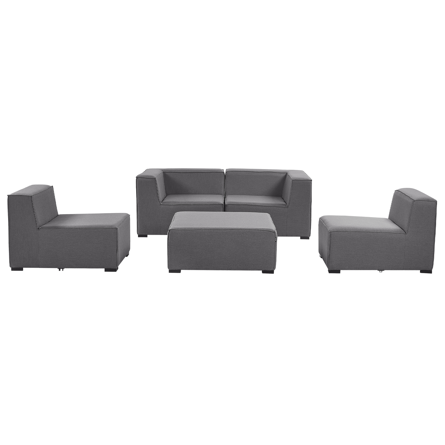 Gartensofa mit Ottomane 4-Sitzer AREZZO modular Grau
