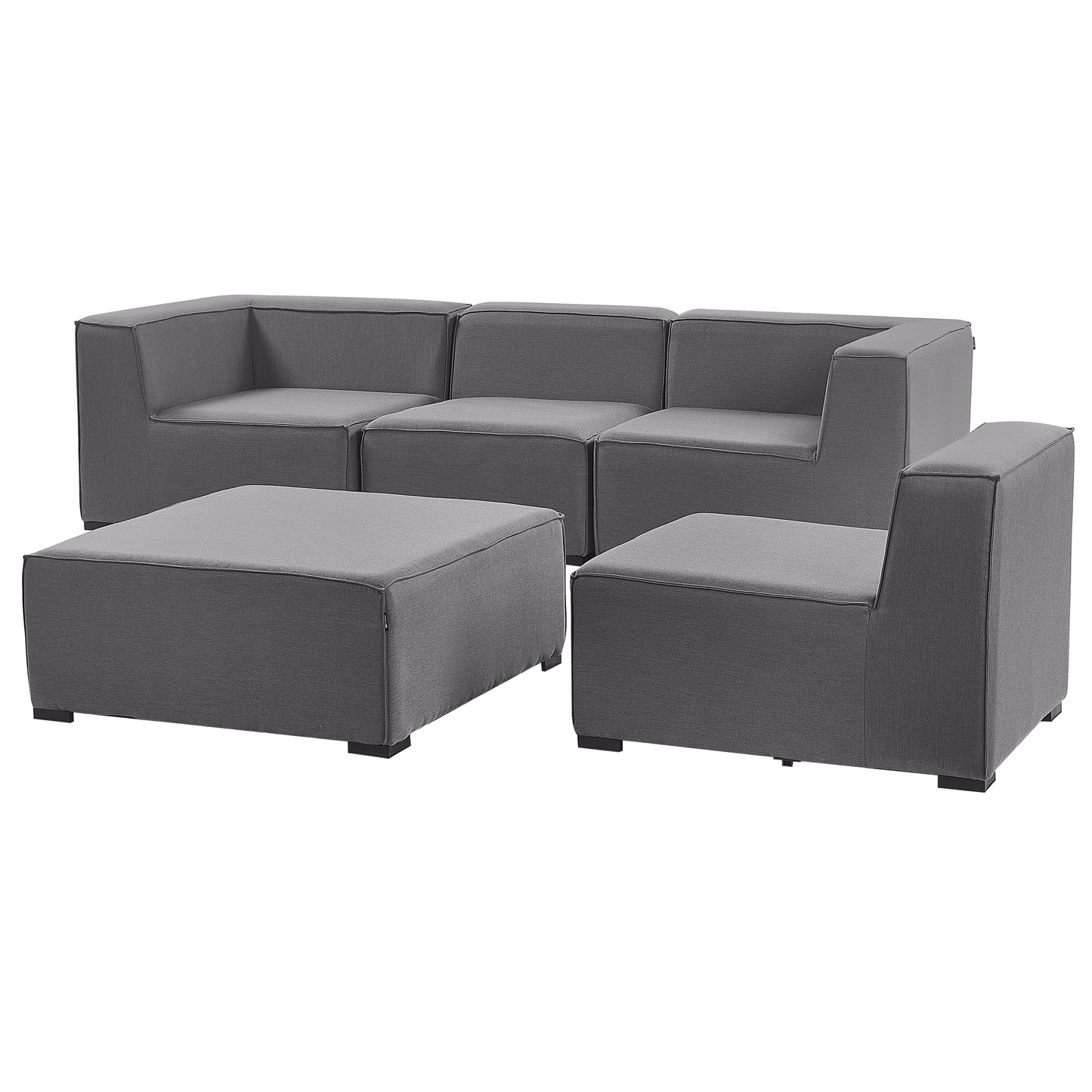 Gartensofa mit Ottomane 4-Sitzer AREZZO modular Grau
