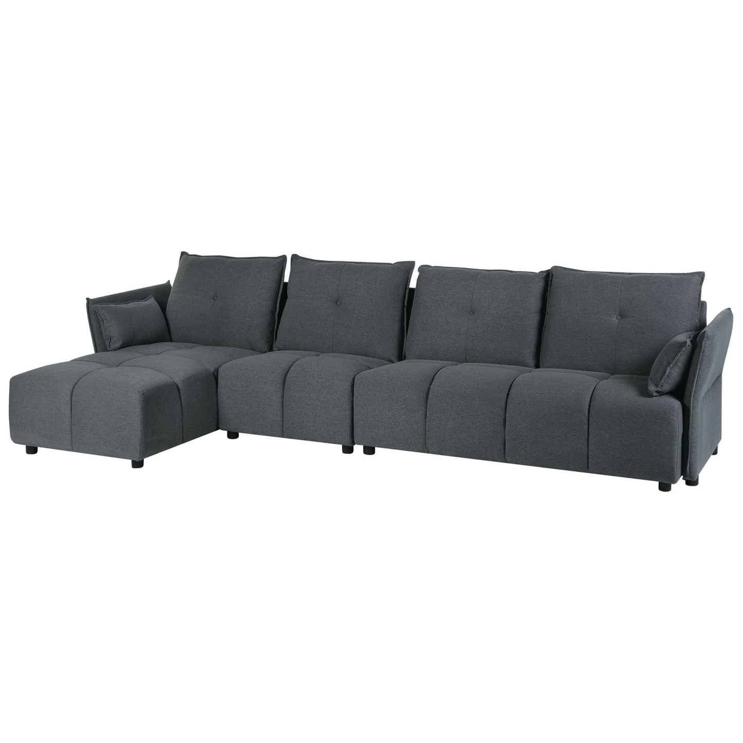 4-Sitzer Ecksofa graphitgrau rechtsseitig TOMRA