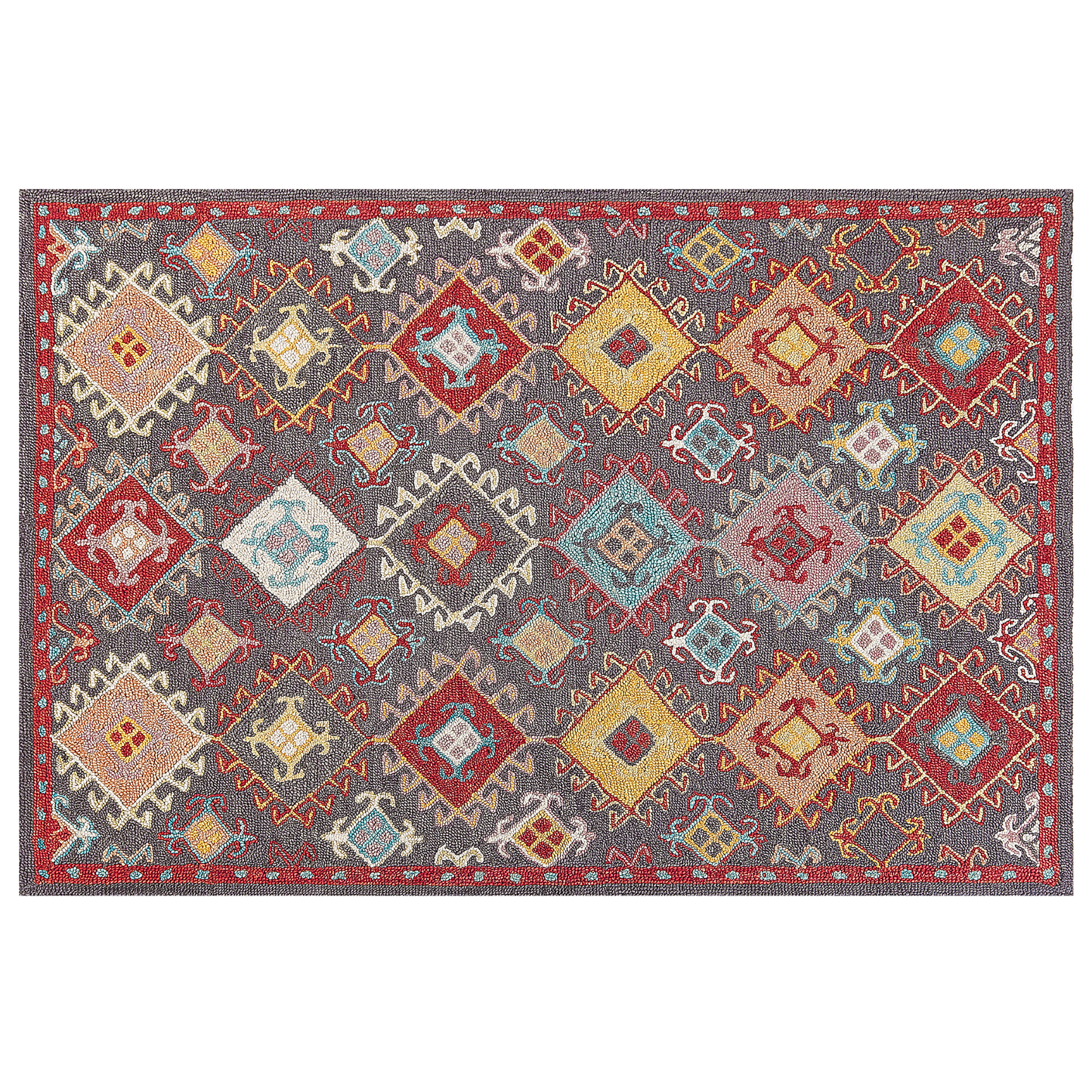 Teppich Wolle mehrfarbig 160 x 230 cm Kurzflor FINIKE