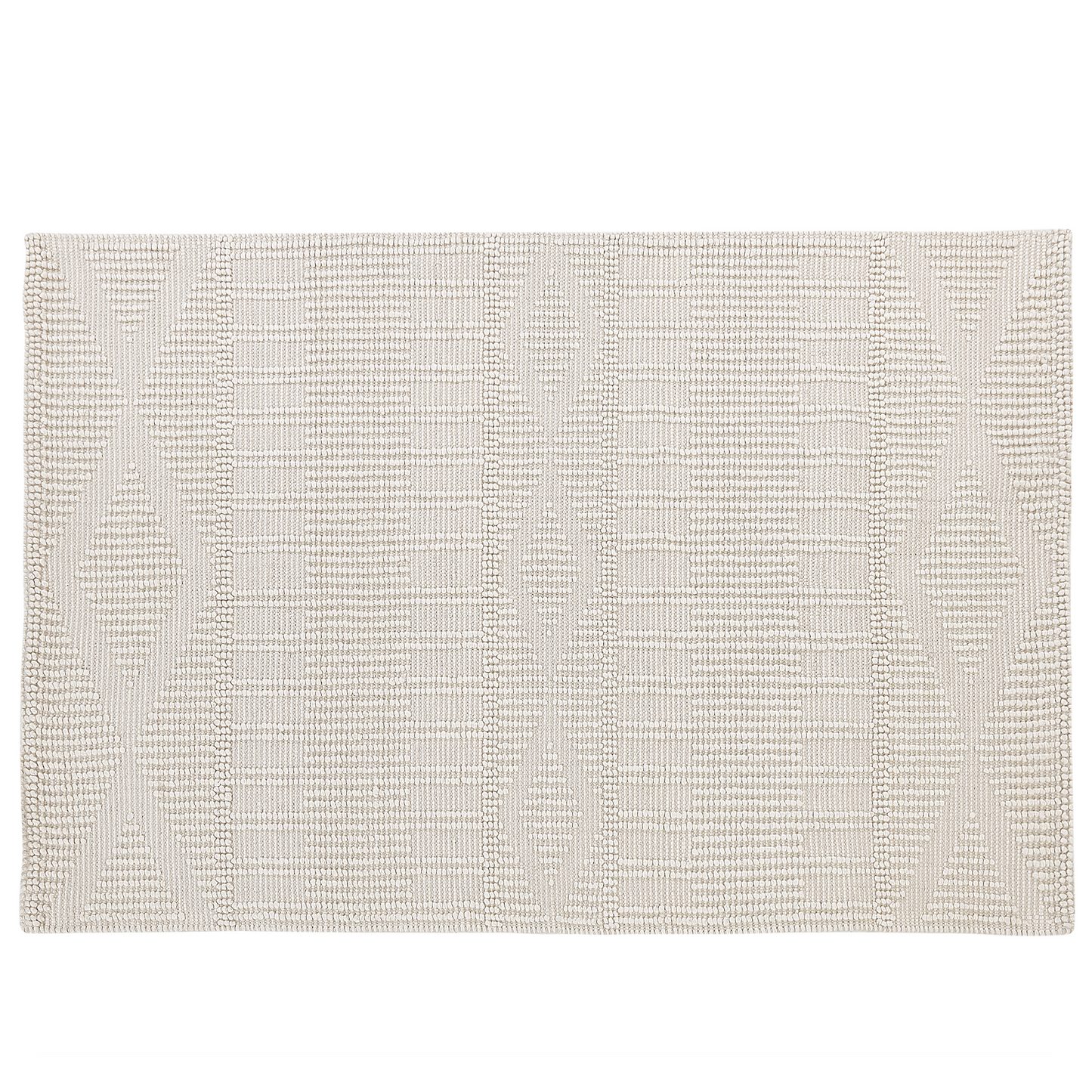 Teppich Wolle helles Beige 140 x 200 cm geometrisches Muster Kurzflor LAPSEKI