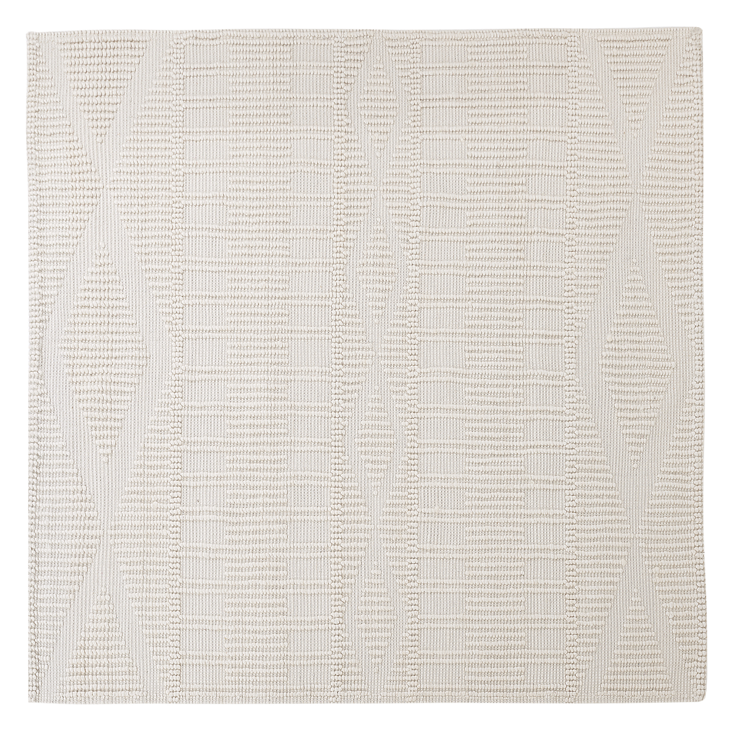 Teppich Wolle helles Beige 200 x 200 cm geometrisches Muster Kurzflor LAPSEKI