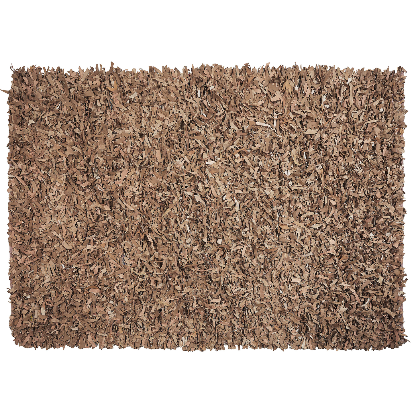 Teppich Leder beige 140 x 200 cm Shaggy MUT