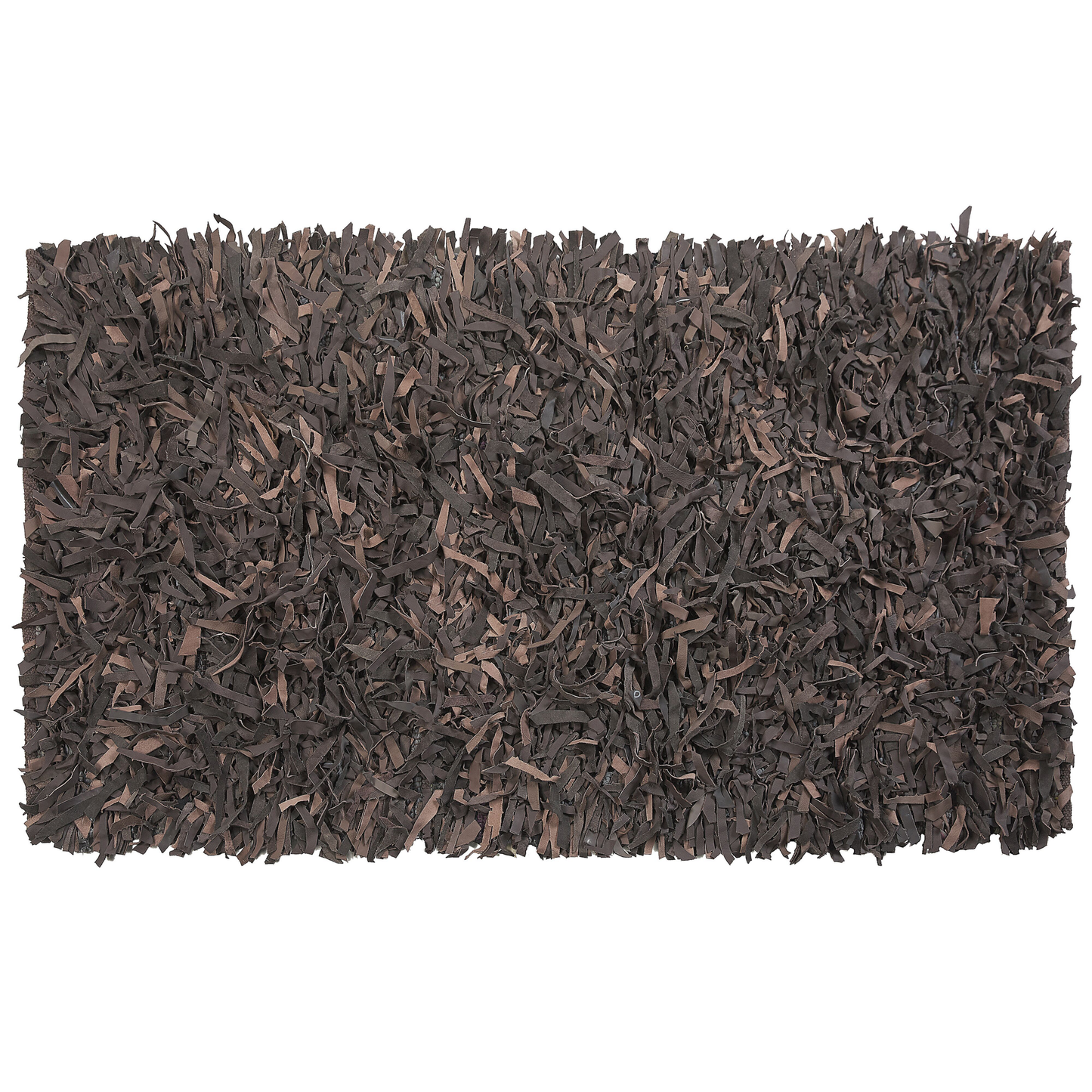 Teppich Leder braun 80 x 150 cm Shaggy MUT