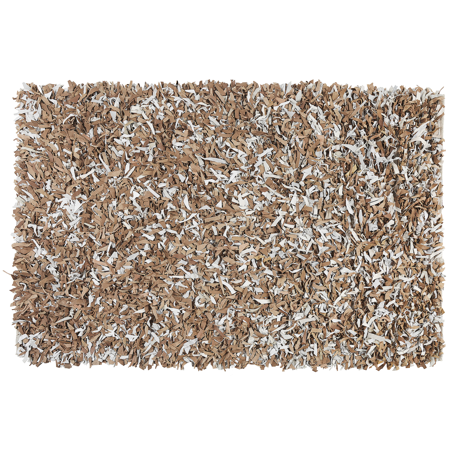 Teppich Leder braun / grau 140 x 200 cm Shaggy MUT