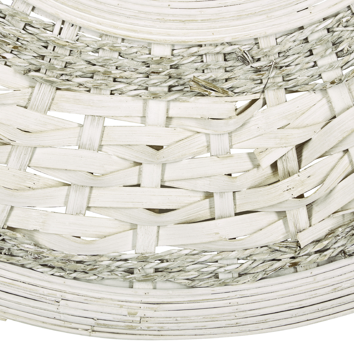 Wandspiegel SOLEDAD 61 cm 61 cm Bambusholz Weiss