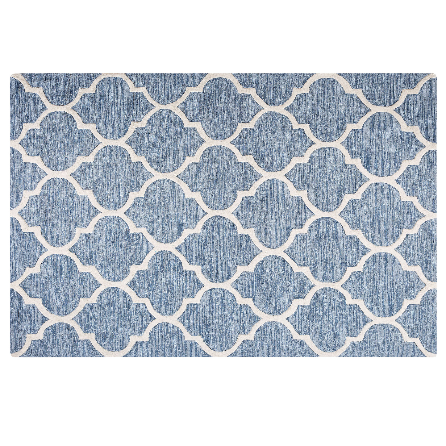 Teppich Wolle hellblau 160 x 230 cm marokkanisches Muster Kurzflor YALOVA