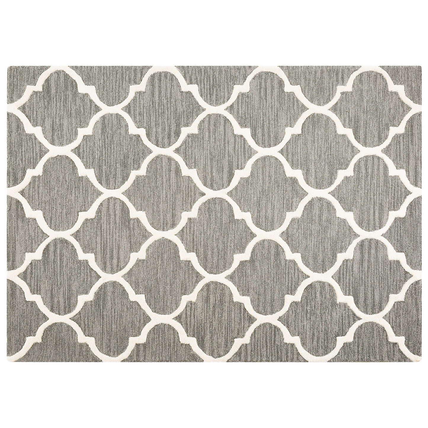 Teppich Wolle grau 160 x 230 cm marokkanisches Muster Kurzflor YALOVA