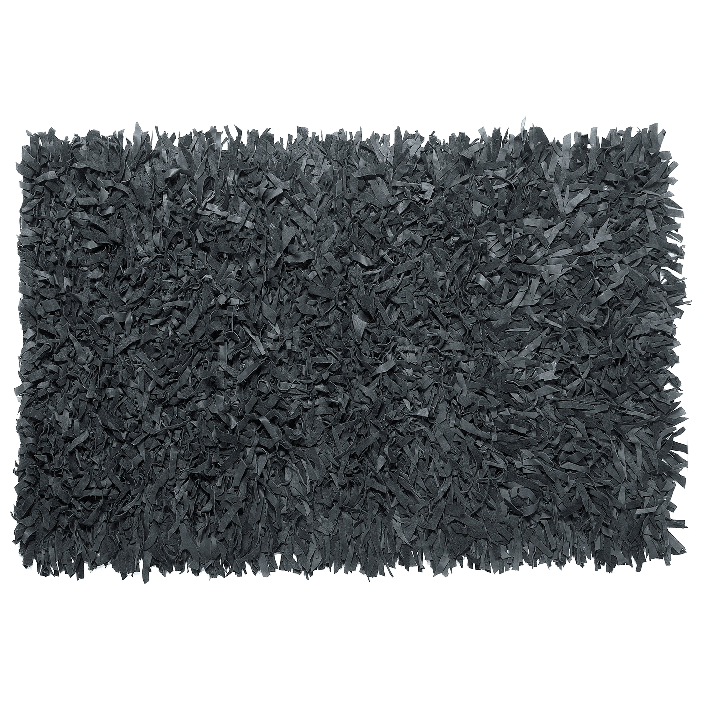 Teppich Leder schwarz 140 x 200 cm Shaggy MUT