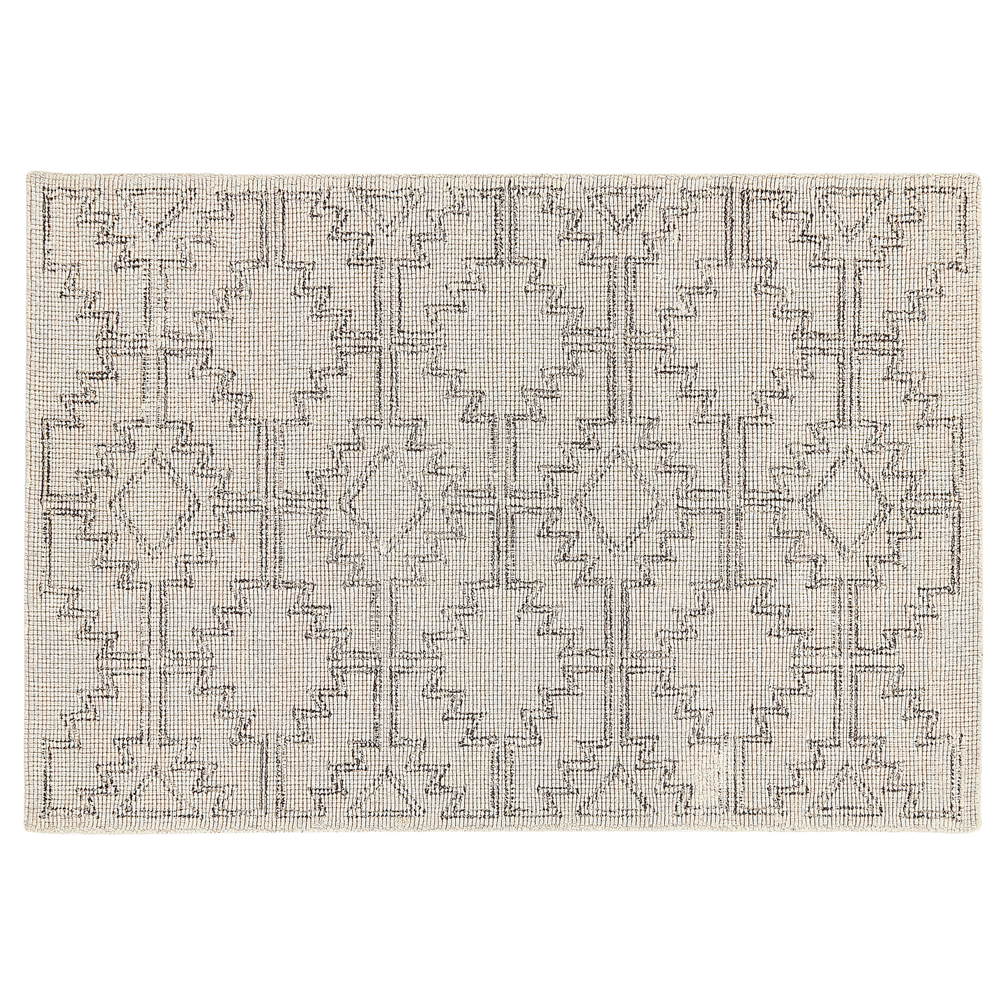 Teppich Wolle beige / schwarz 140 x 200 cm URLA