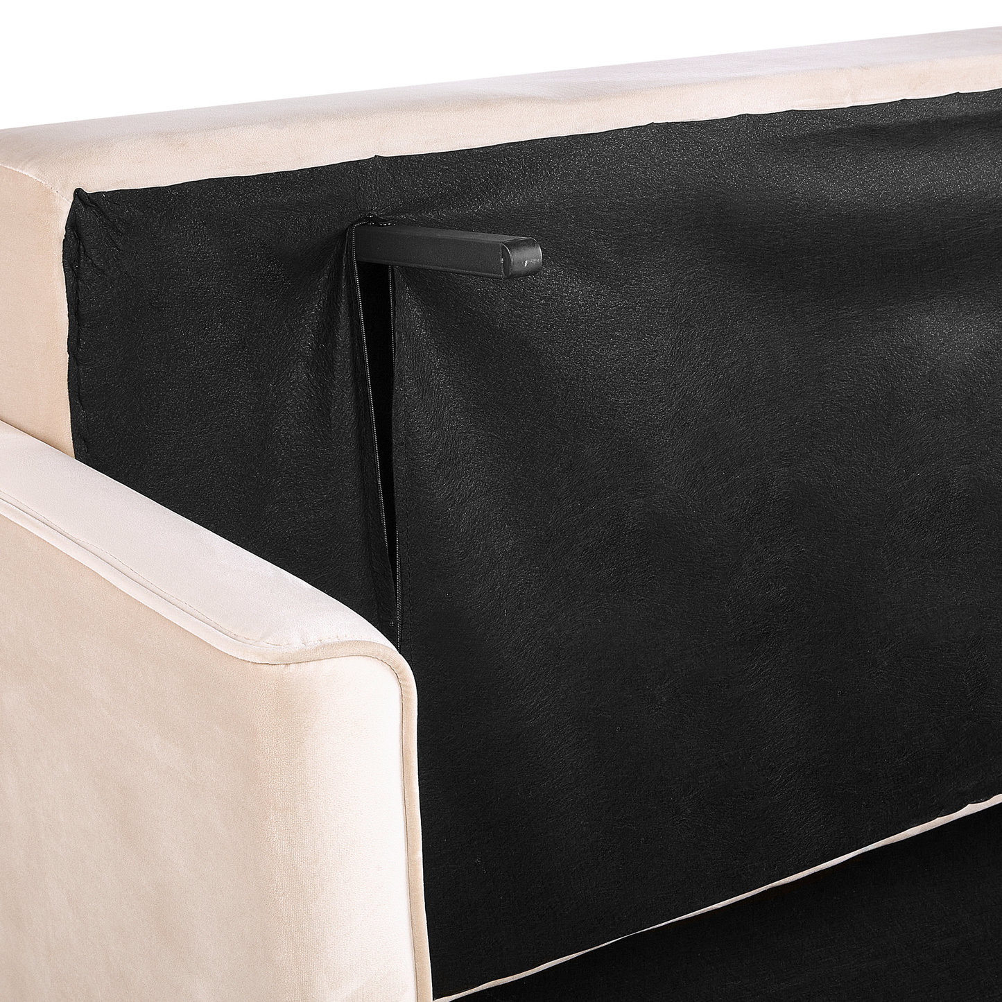 3-Sitzer Schlafsofa Samtstoff hellbeige mit Stauraum EKSJO