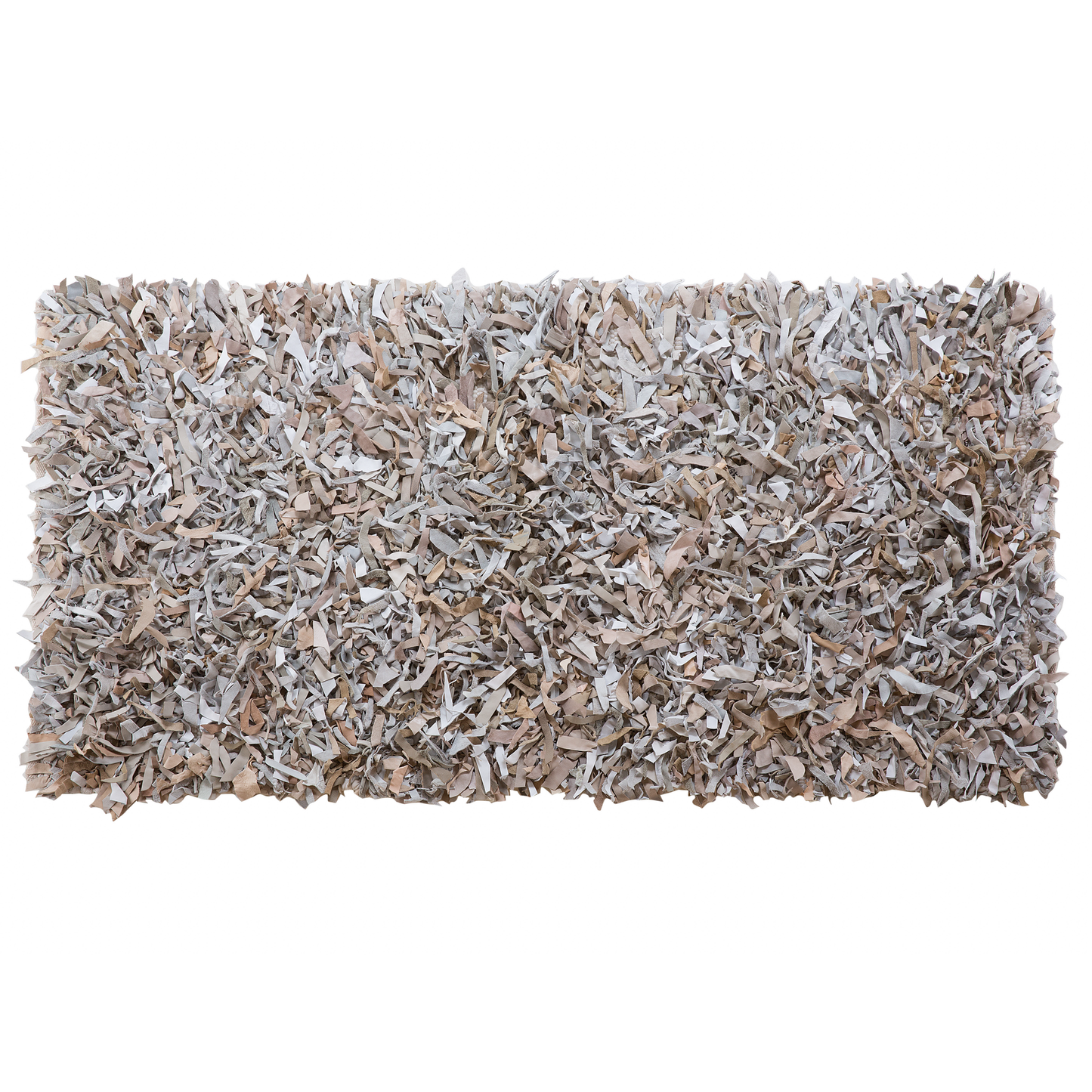 Teppich Leder hellbeige 80 x 150 cm Shaggy MUT