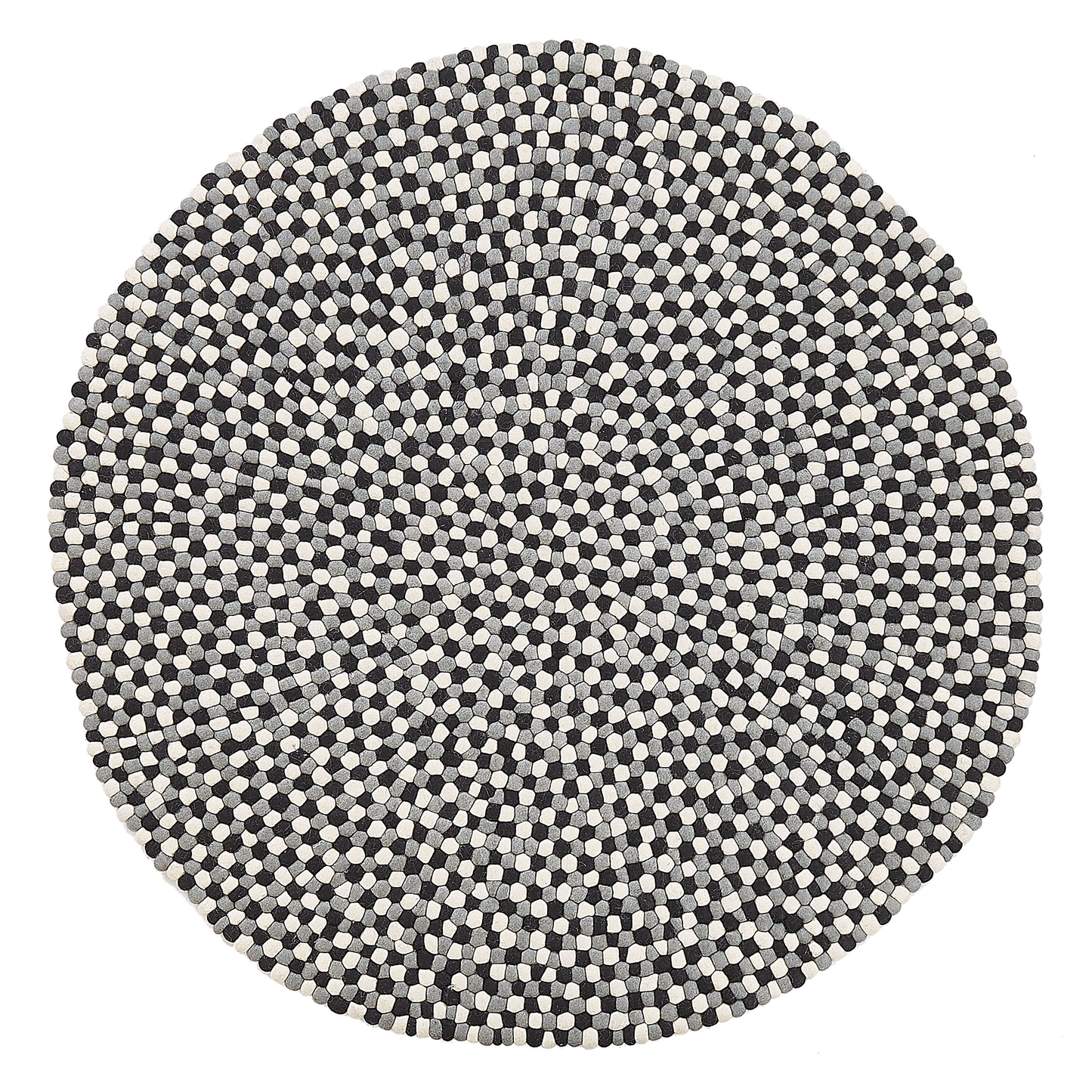 Filzkugelteppich Wolle mehrfarbig ø 140 cm abstarktes Muster Kurzflor PENEK