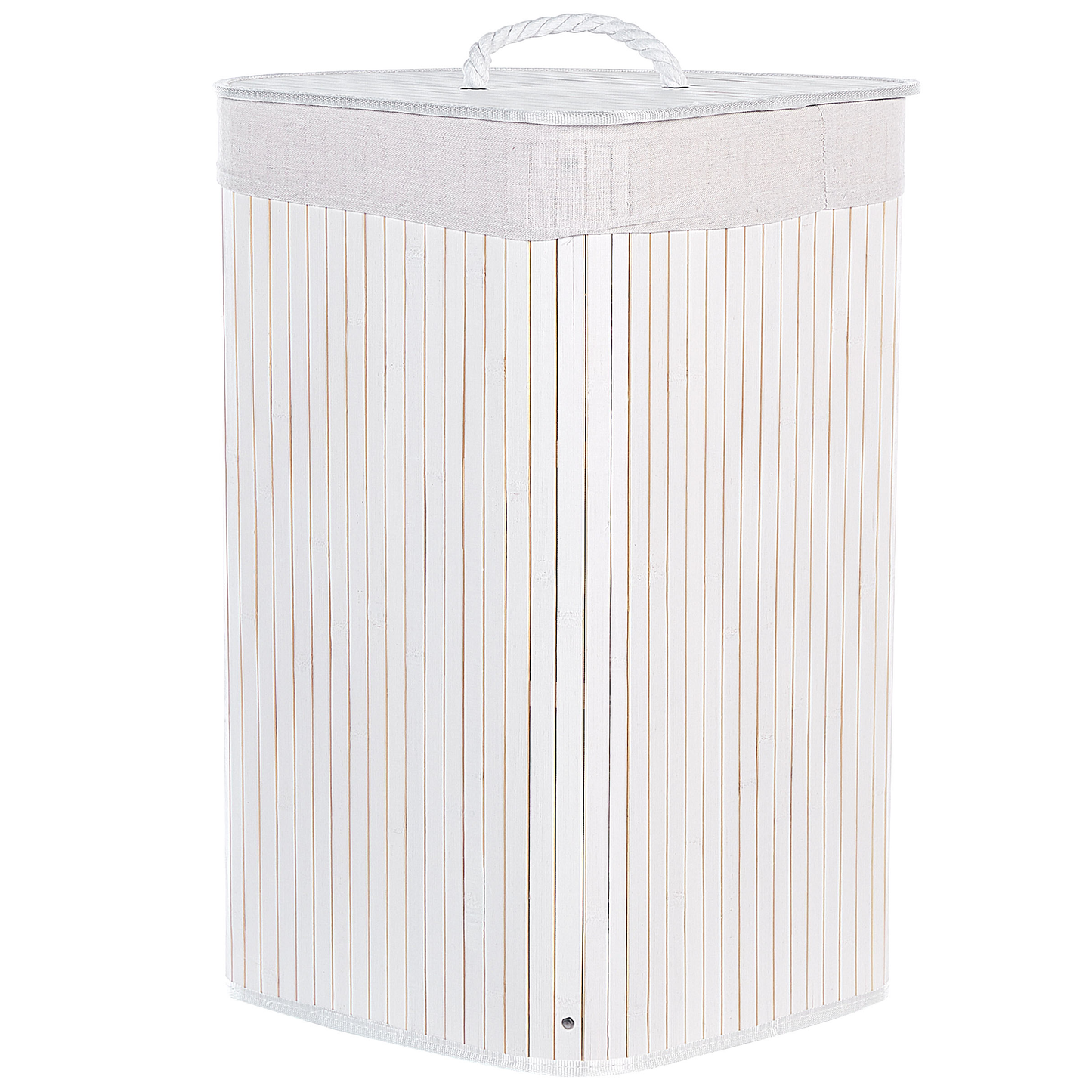 Korb mit Deckel Bambusholz weiss eckig MATARA