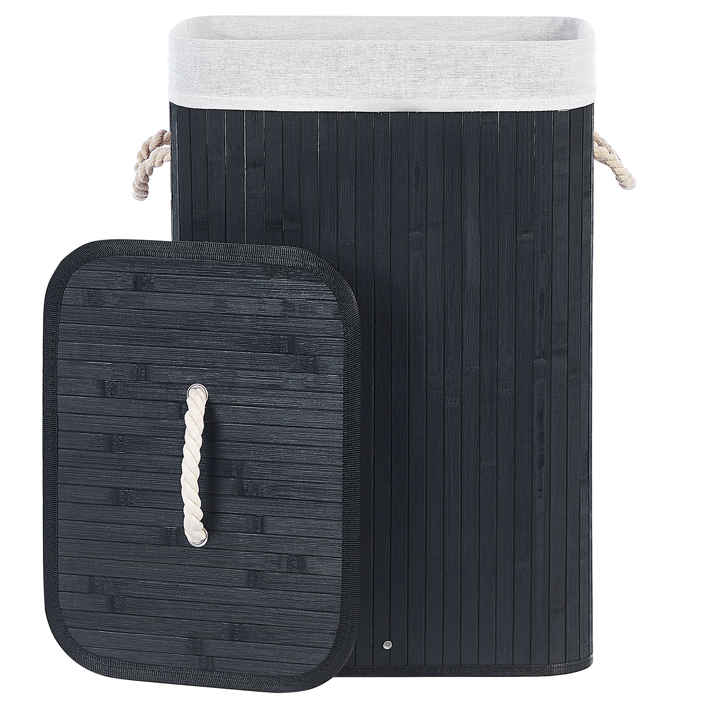 Korb mit Deckel Bambusholz schwarz rechteckig KOMARI