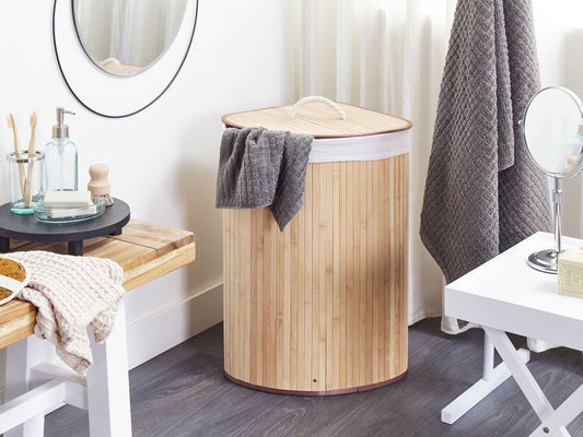 Korb mit Deckel Bambusholz hellbraun eckig MATARA