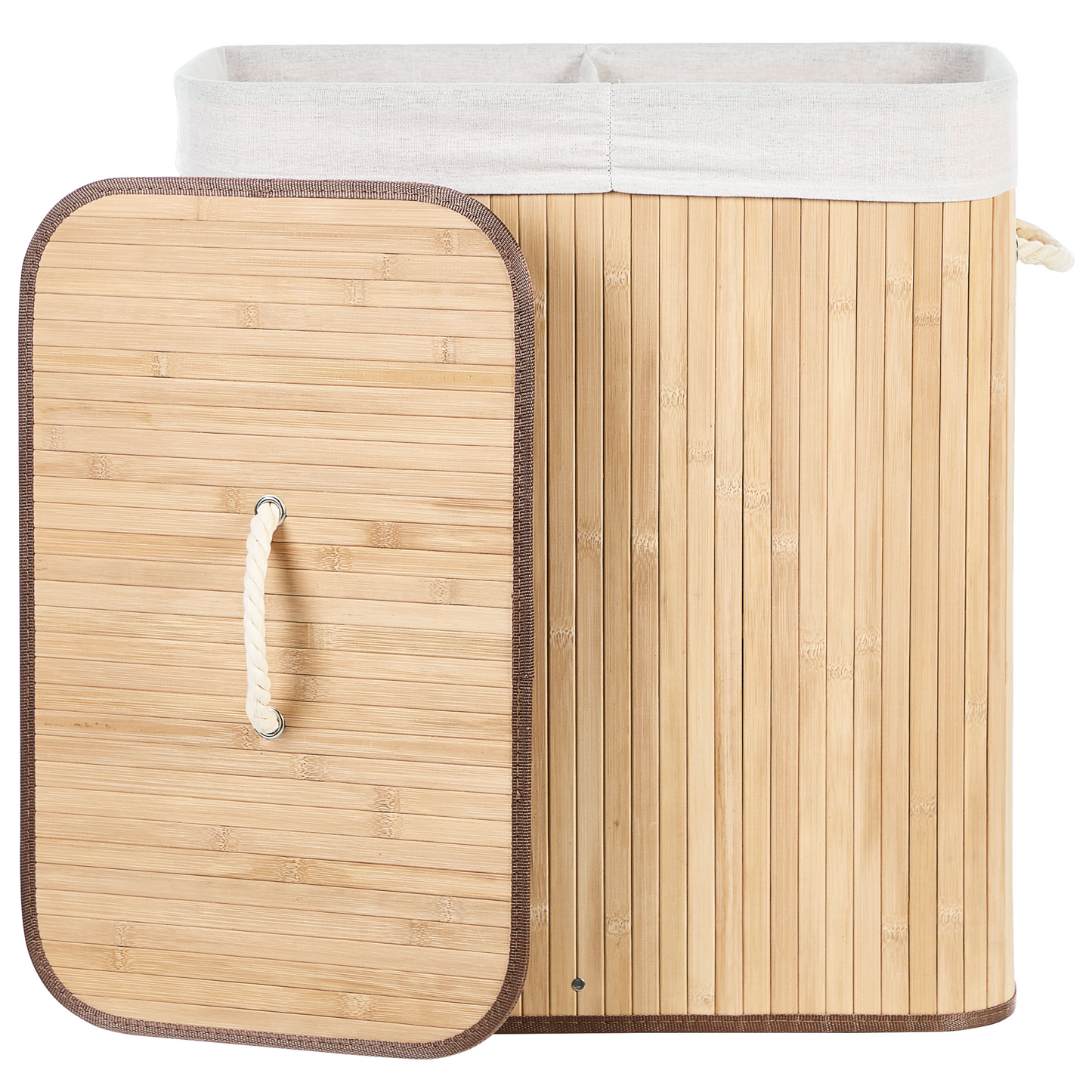 Korb mit Deckel Bambusholz hellbraun rechteckig KANDY