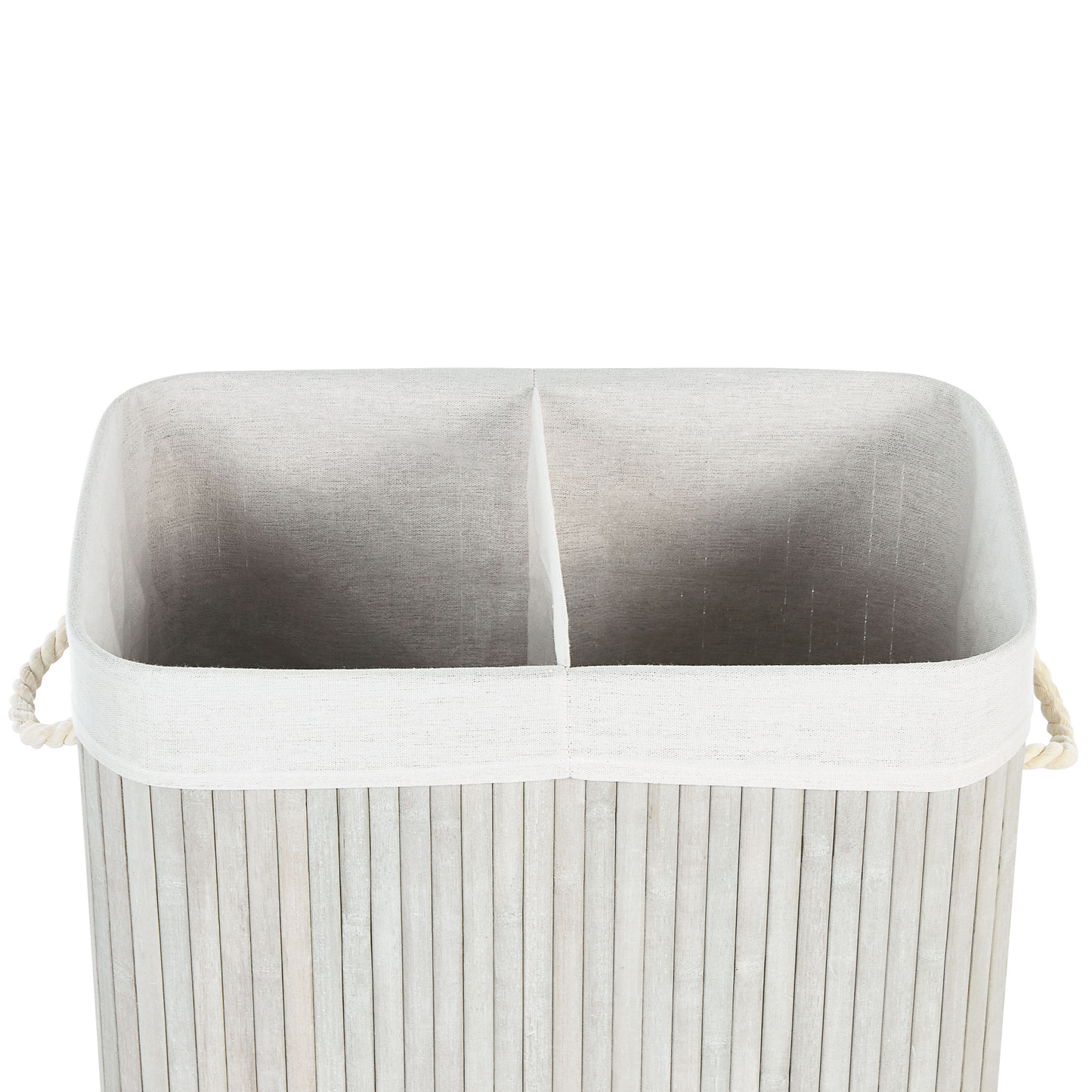 Korb mit Deckel Bambusholz hellgrau rechteckig KANDY