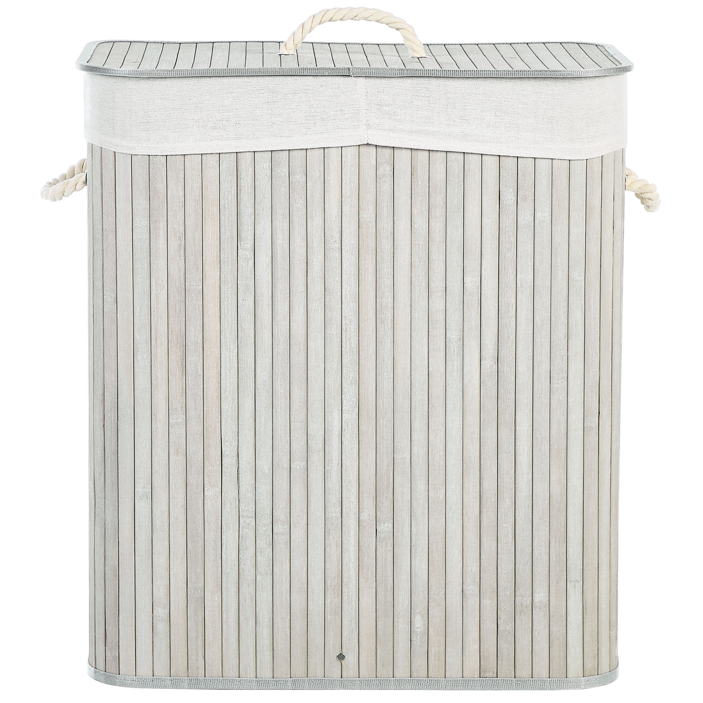 Korb mit Deckel Bambusholz hellgrau rechteckig KANDY